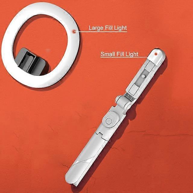 Live Broadcast Stativ Selfie Stick LED Light (sort)