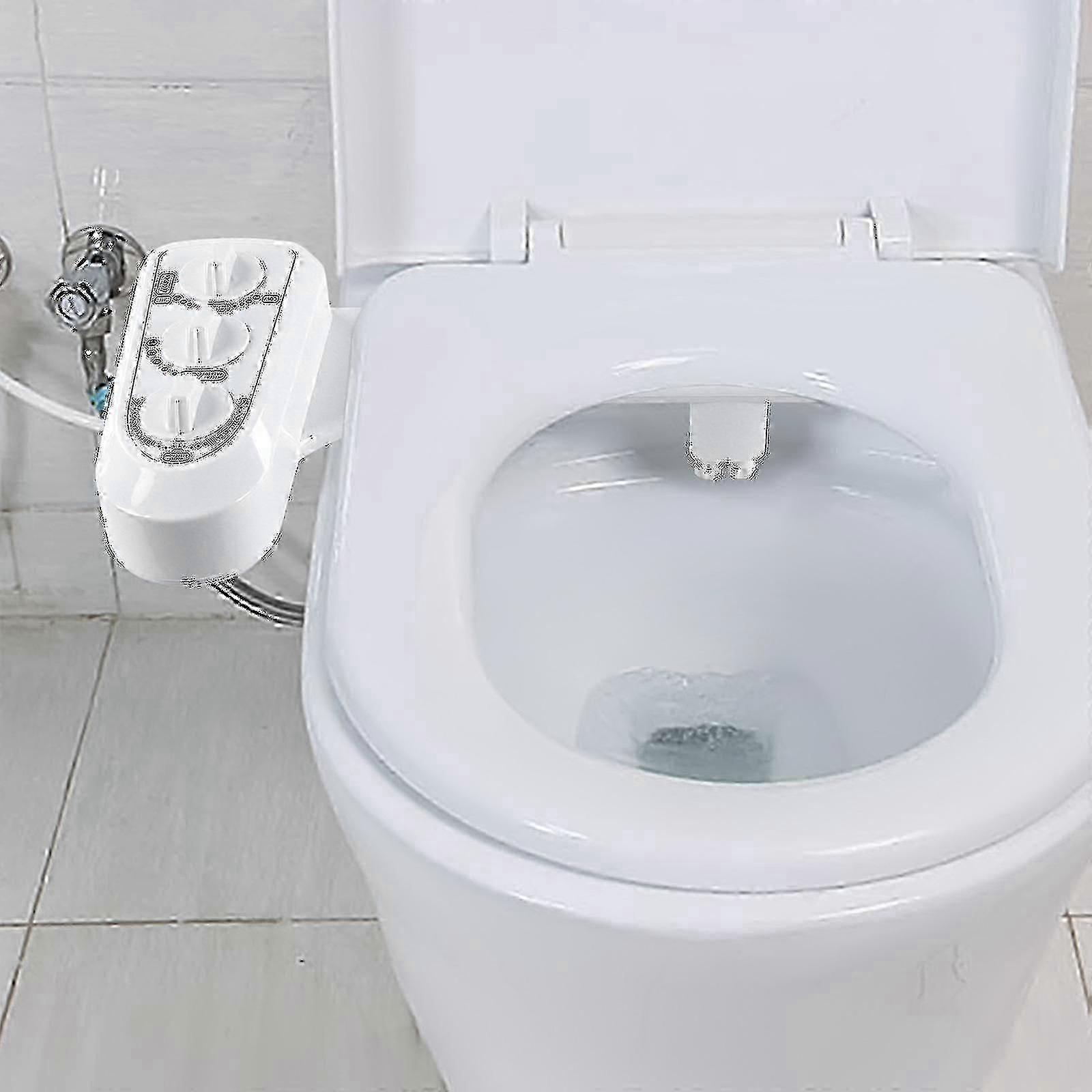 Nicht-elektrischer Bidet-WC-Sitzaufsatz mit Doppeldüse, Temperaturregelung, einstellbarem Druck und weiblichem Frischwasserstrahl