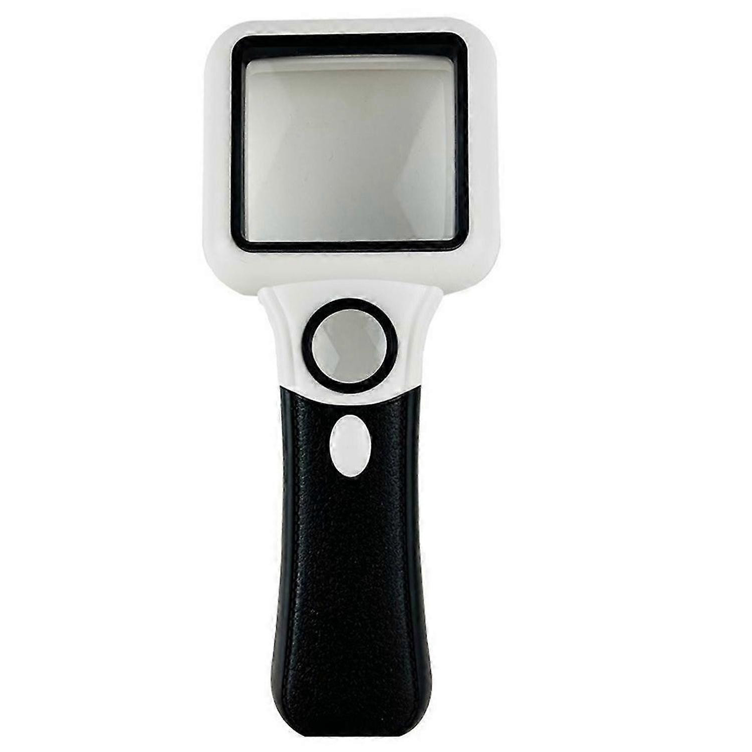 Handheld 5X 45X Lighted Magnifier with 3 LED+UV Lamp Reading