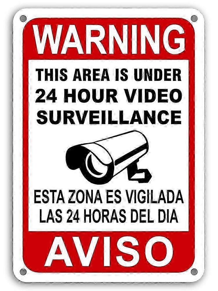 CCTV προειδοποίηση Home Security βίντεο κάμερα παρακολούθησης σημάδι αγγλικά / ισπανικά AVISO
