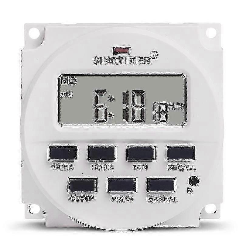 12V DC Time Switch TM618N-4 - 15.98 Inch LCD Digital Timer for Energy Control