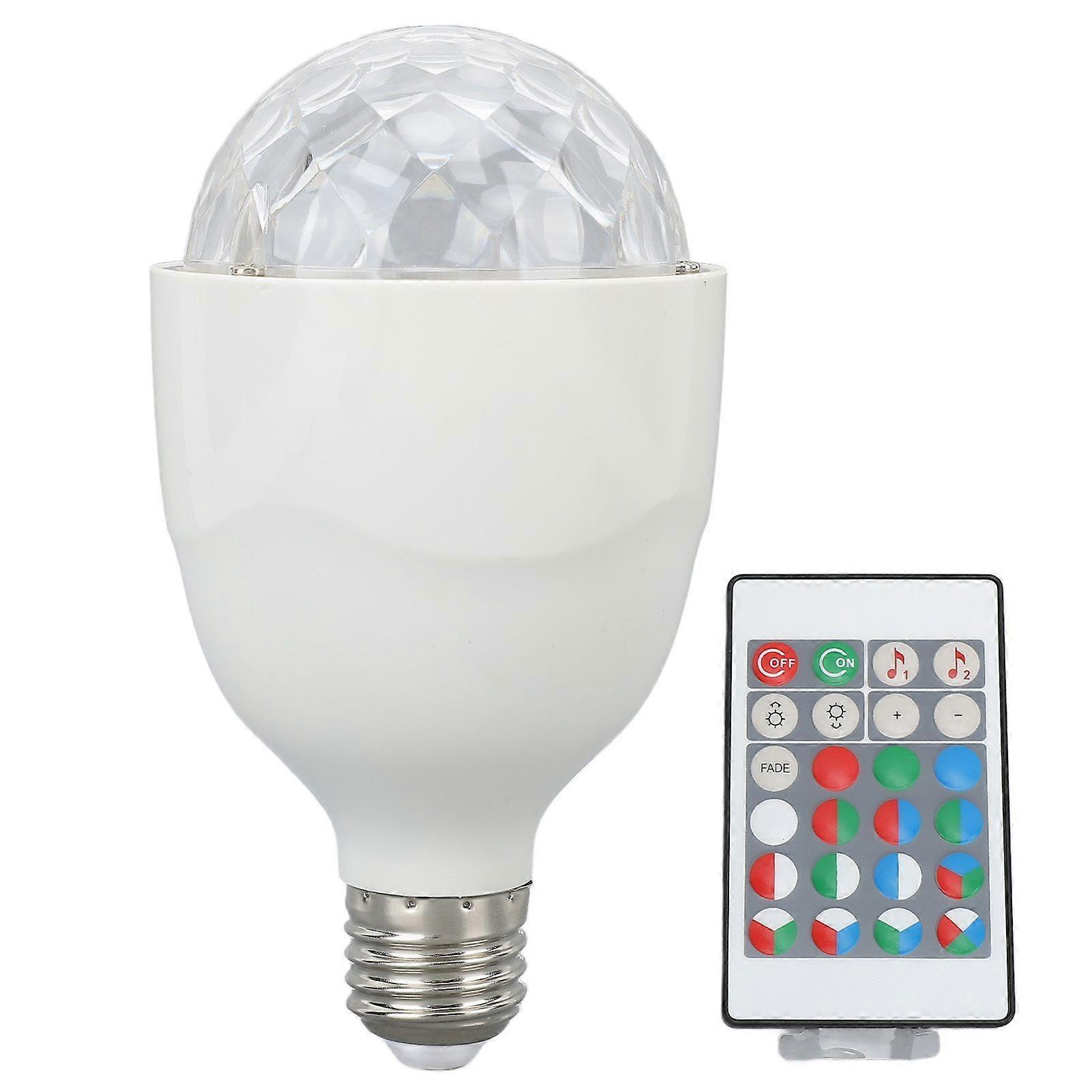 Disco Ball Lamp Bulb E27 Sound Activated Remote Control RGB LED Strobe Ball Lights Bulb for Party Wedding Bar
