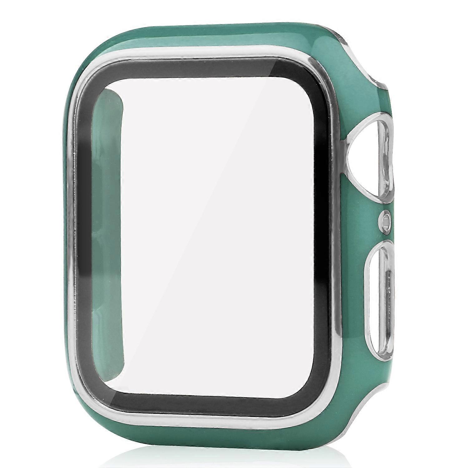 Electroplating Hard PC Watch Case Cover with Tempered Glass Screen Protector for Apple Watch Series