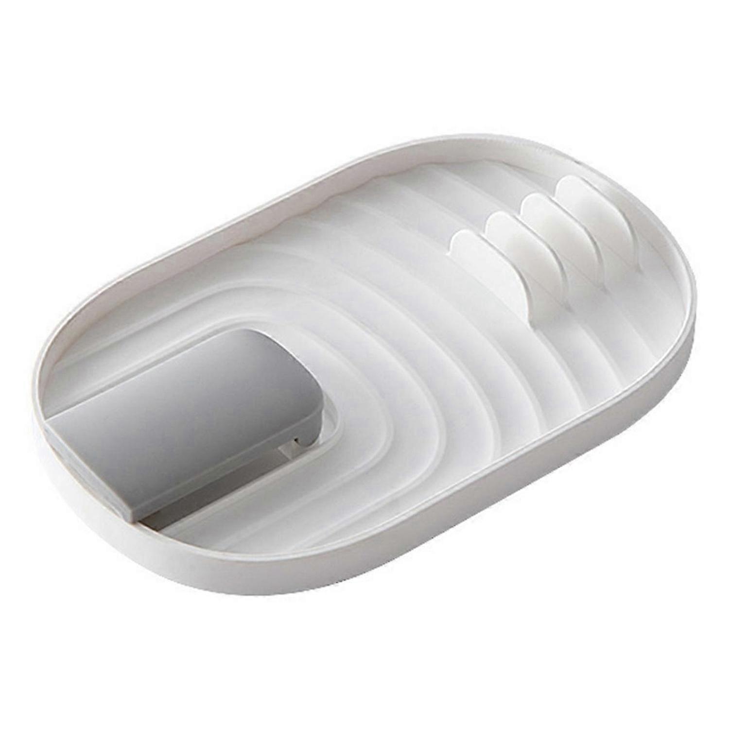 Foldable Pot Lid Rack, Spatula Rack, Integrated Storage Rack, White