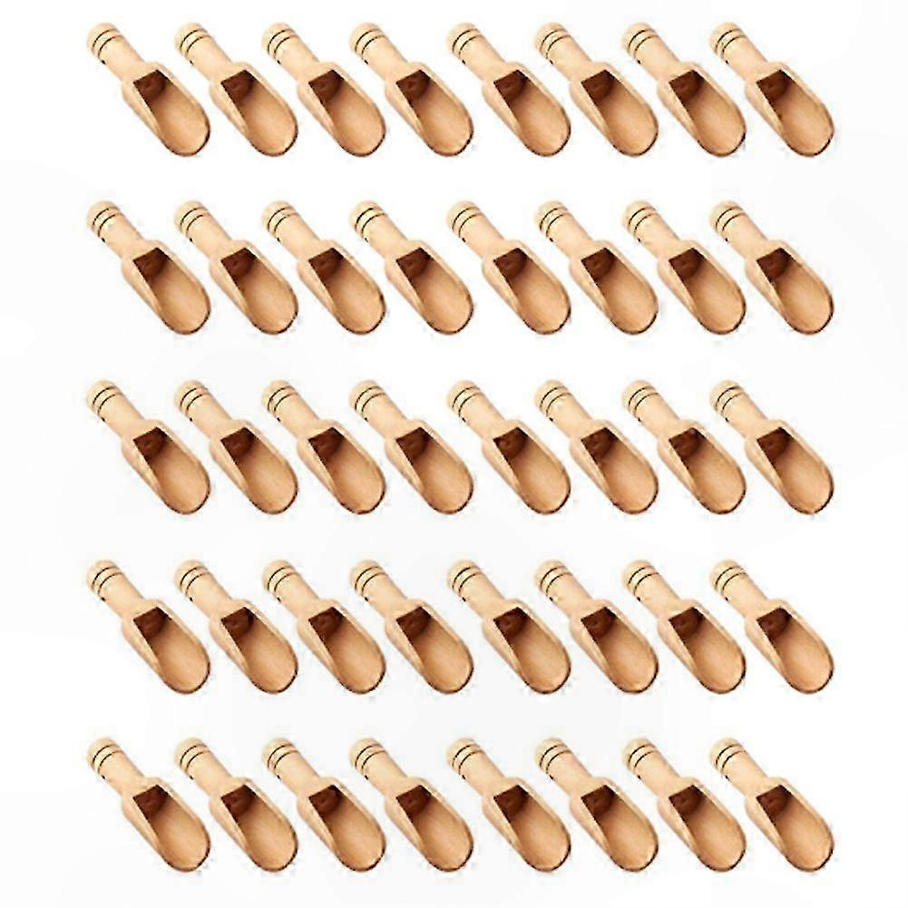 40 Pcs Mini Wooden Spoons Set for Bath Salts, Candy, Detergent, Multipurpose Mini Scoops
