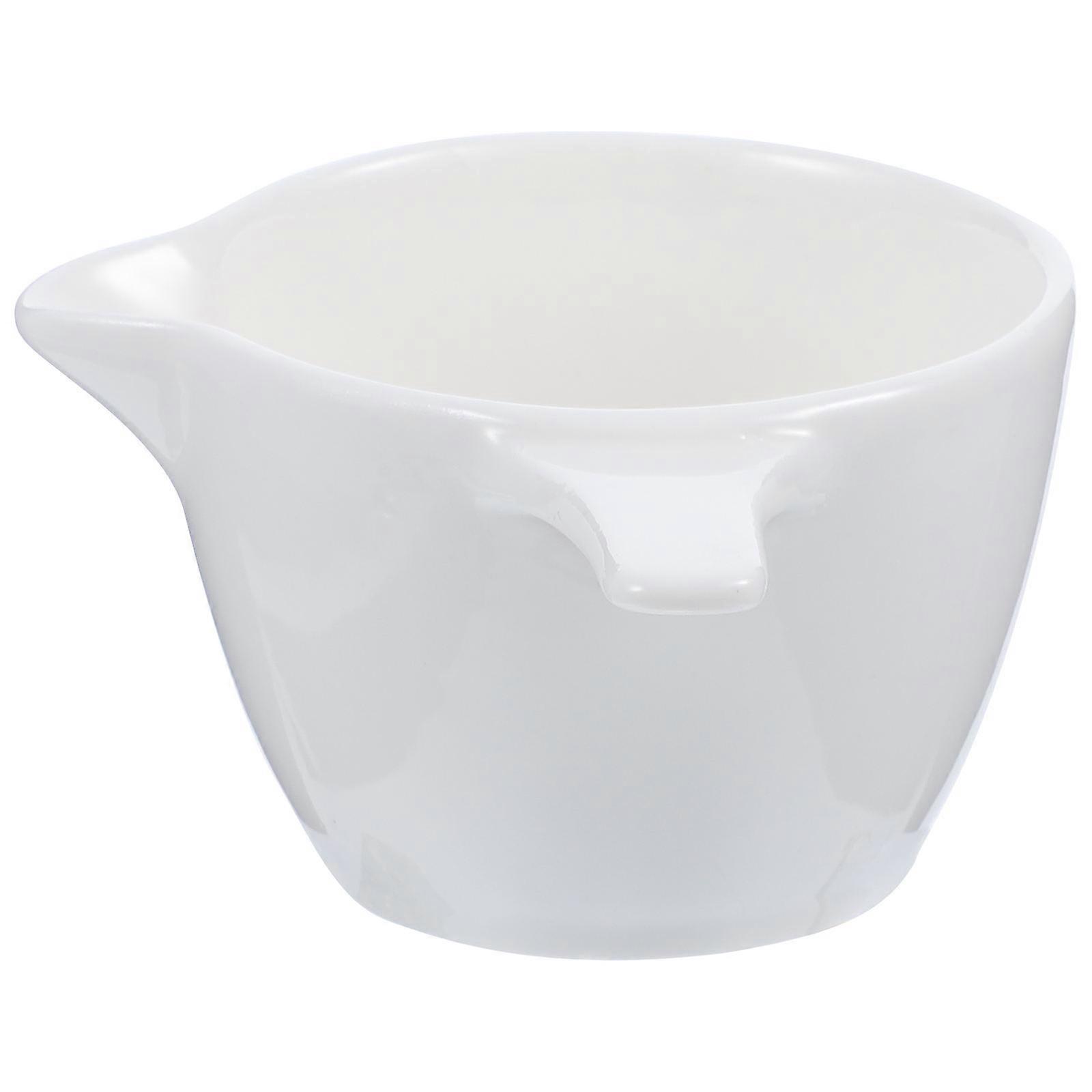 White Ceramic Seasoning Dish with Handle for Dipping 110ml Sauce Bowl