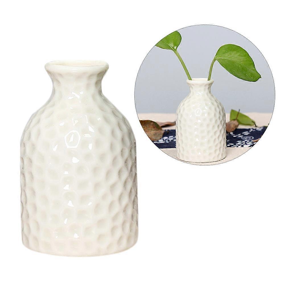 Ceramic Small Vase for Decor with 2Pcs Creative White Desktop Flower Vases