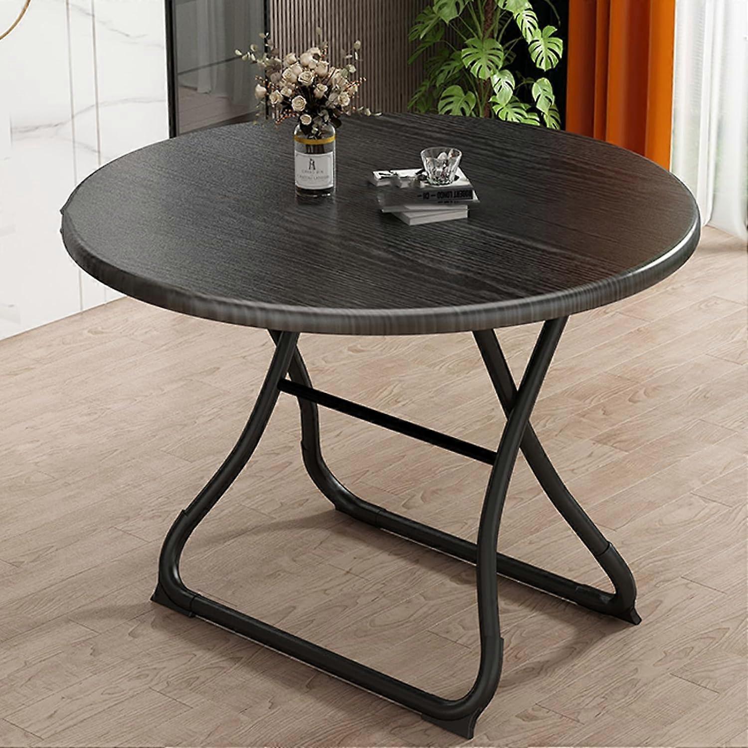 Round Space Saving Dining Table 70cm Diameter Lightweight Foldable, Thick , Sturdy Metal Frame, Patio Backyard Dining