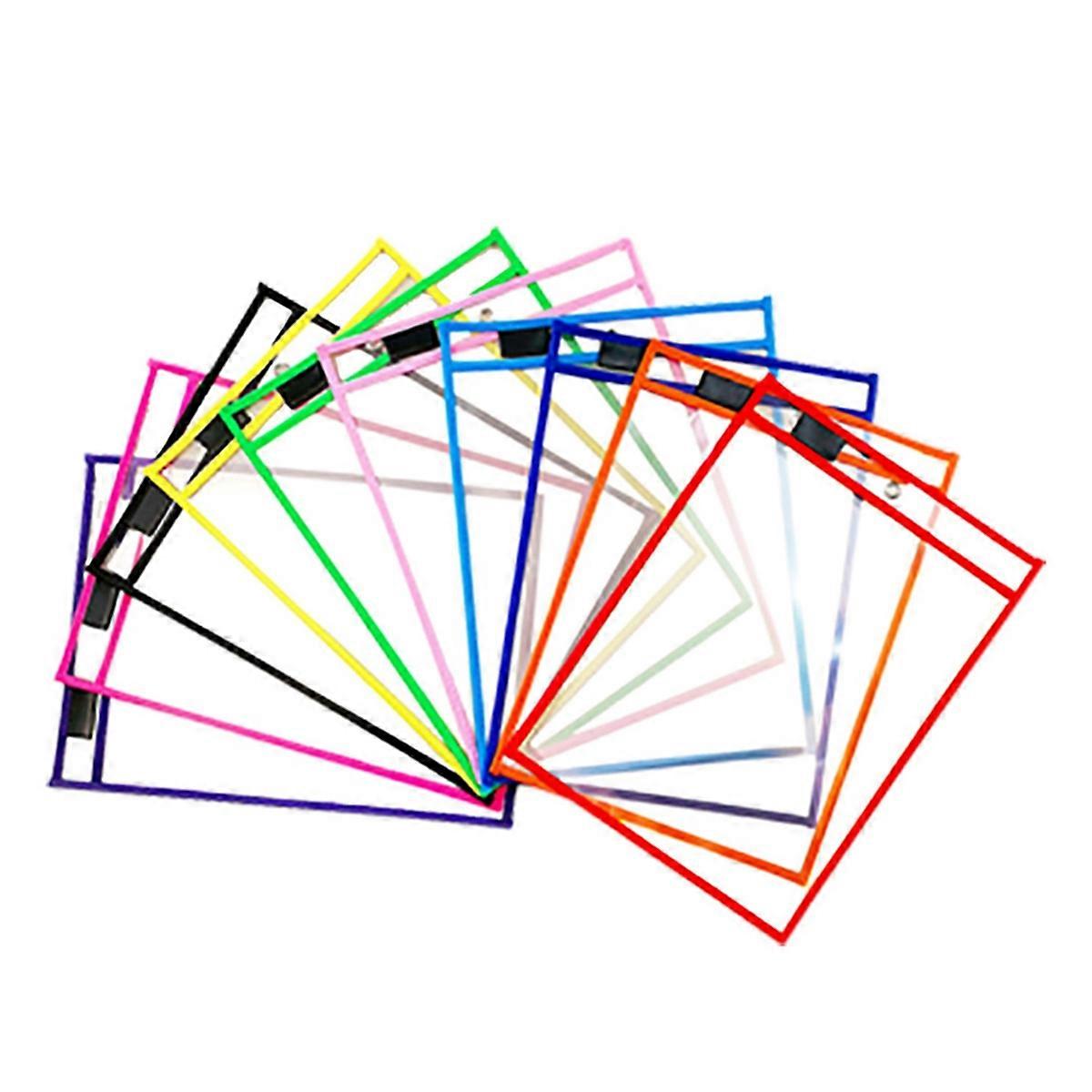 10Pcs Transparent File Pocket Folder Sleeves Oversized Reusable Clear