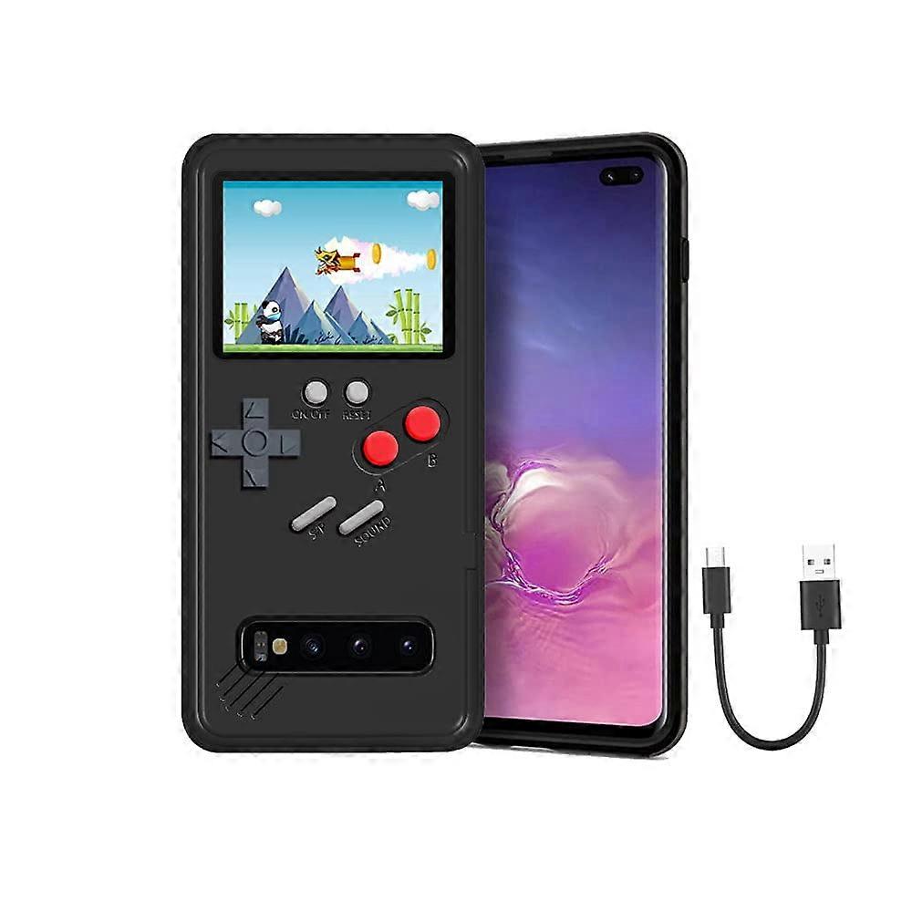 Compatible with Samsung Note 10 Plus Gaming Case with Color Display, Playable Retro Video Game Phone Case for Galaxy Note 10+ Black
