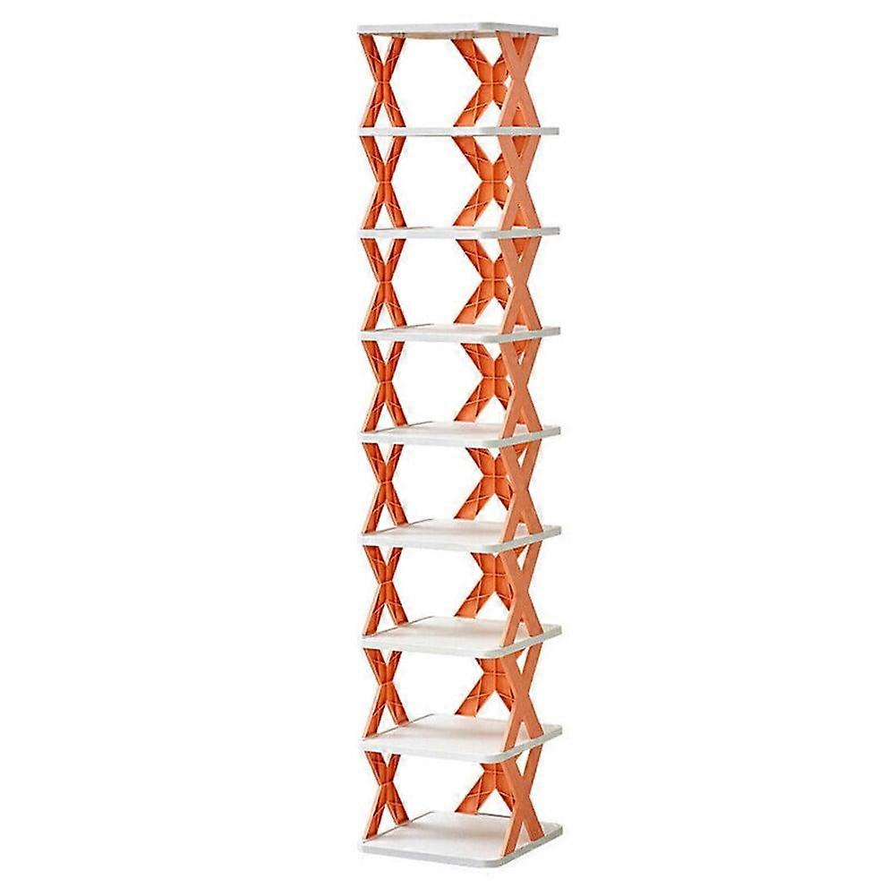 Convenient and Space-saving Household Folding Shoe Cabinet for Multi-layer, Orange 9 layers