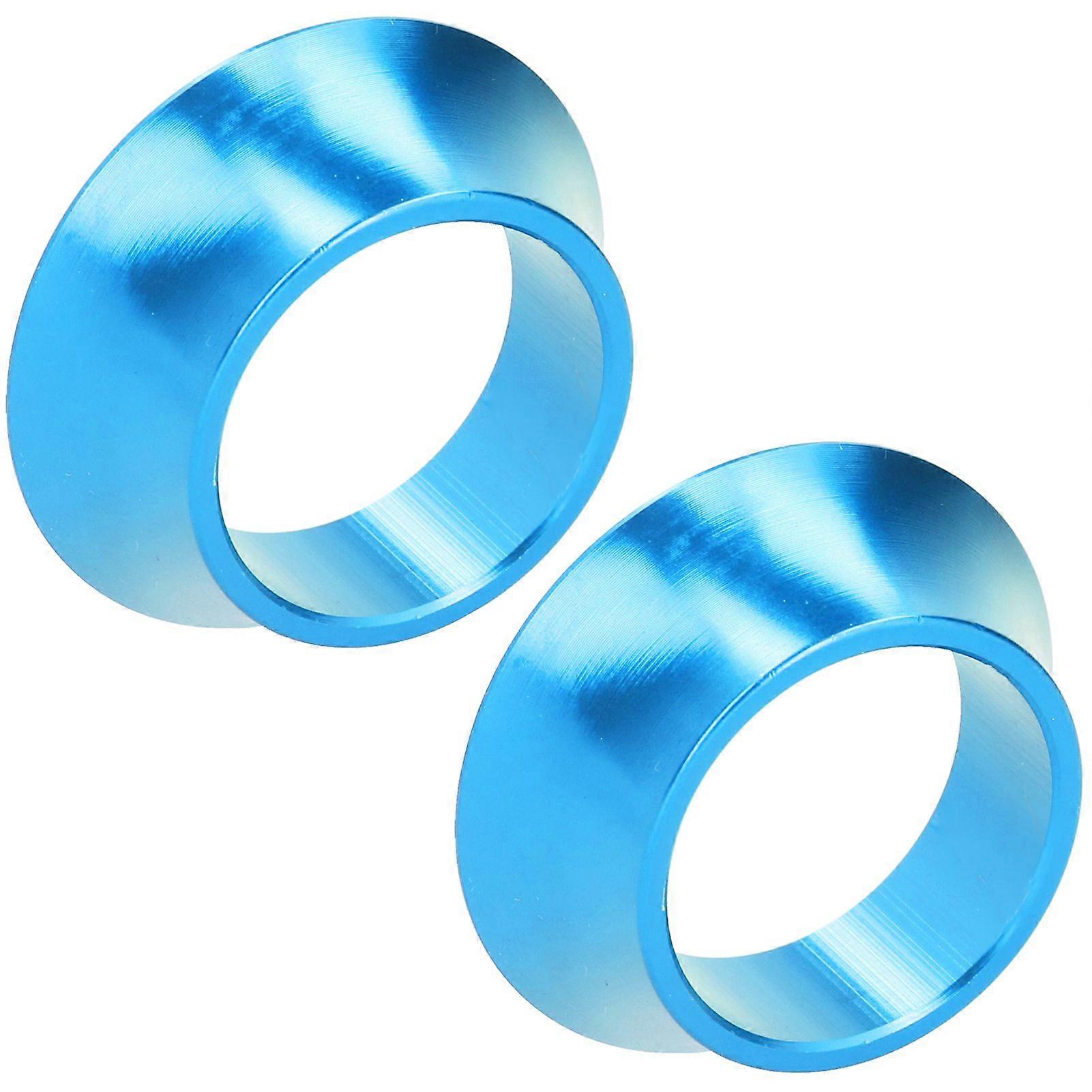 2Pcs CNC Aluminium Alloy 15mm  Bicycle Taper Washer Bike Front Fork Conical Stem SpacersBlue