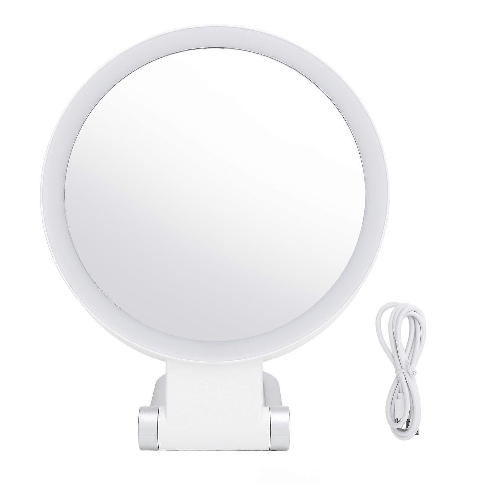 Travel Makeup Mirror with Light White Stand Adjustable Angle Magnifying Mirror Double Sided Magnification Vanity Mirror for Home Travel 20X