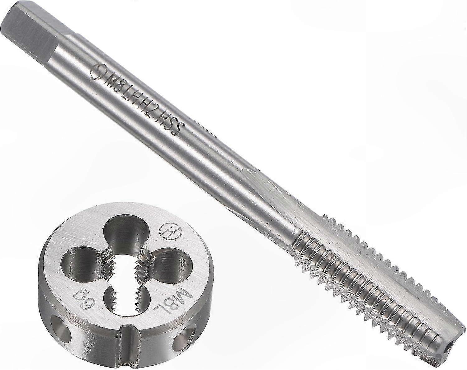 M8 x 1.25mm Left Hand Metric Tap and Die Set HSS Tool Steel Thread Cutter for Machine Screws