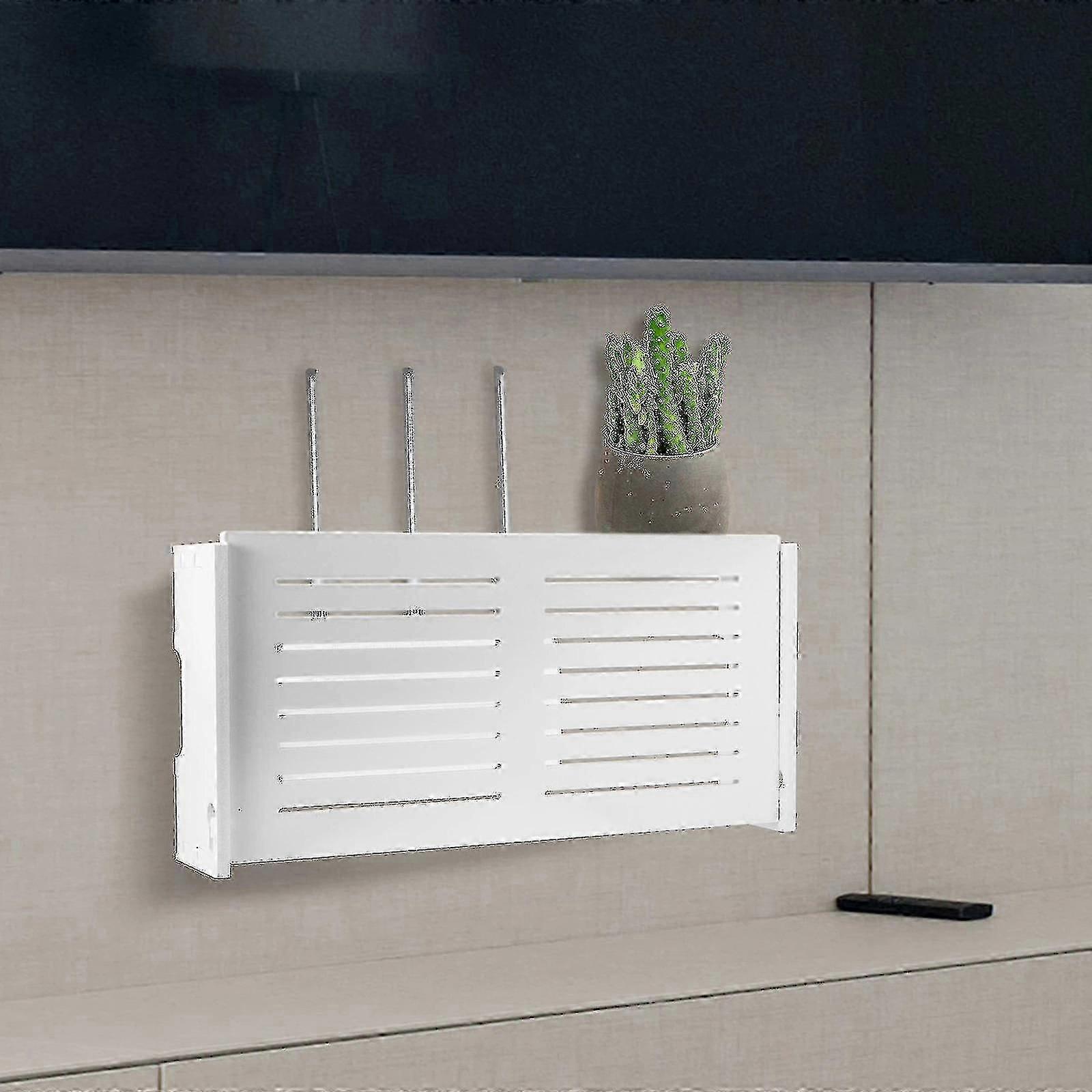 Wifi Router Storage Box Wall Mounted Wireless Panel Shelf Home Decorab