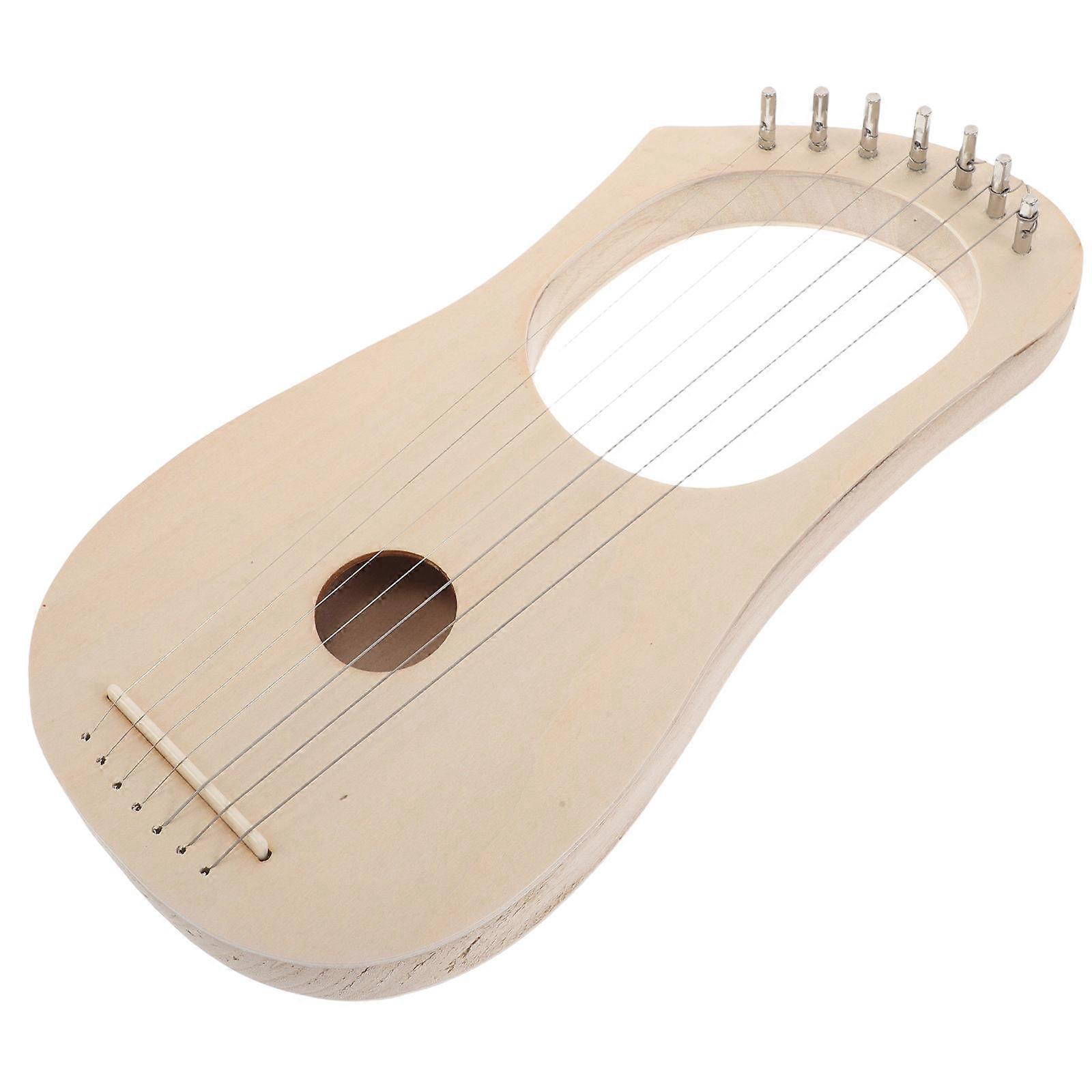 DIY 5Sets Wooden Lyre Harp Kit for Beginners Build 7 String Instrument