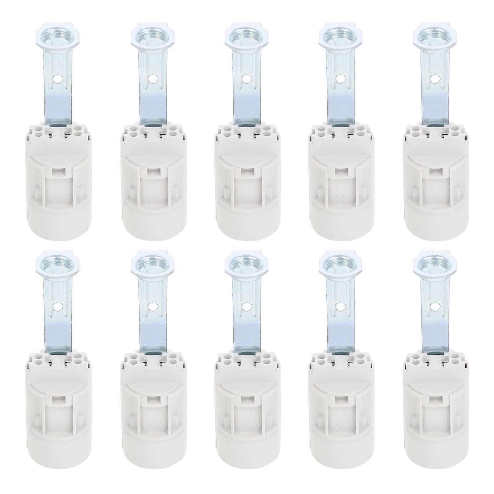 Candelabra Base Candle Lamp Socket for Lamp Use 10Pcs White