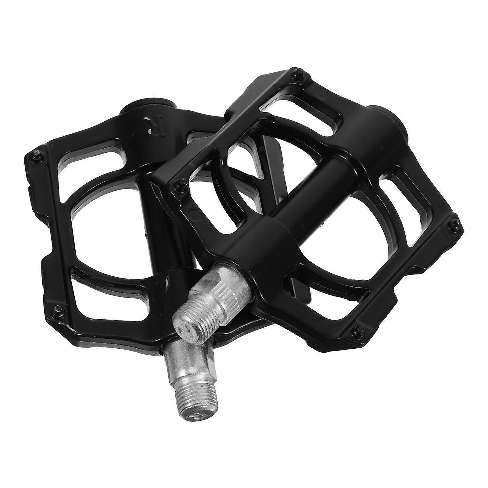 Bicycle Platform Pedals 3 Pairs Black Aluminum Alloy For Urban Commuting 12X9X1.7CM Secure Locking Design