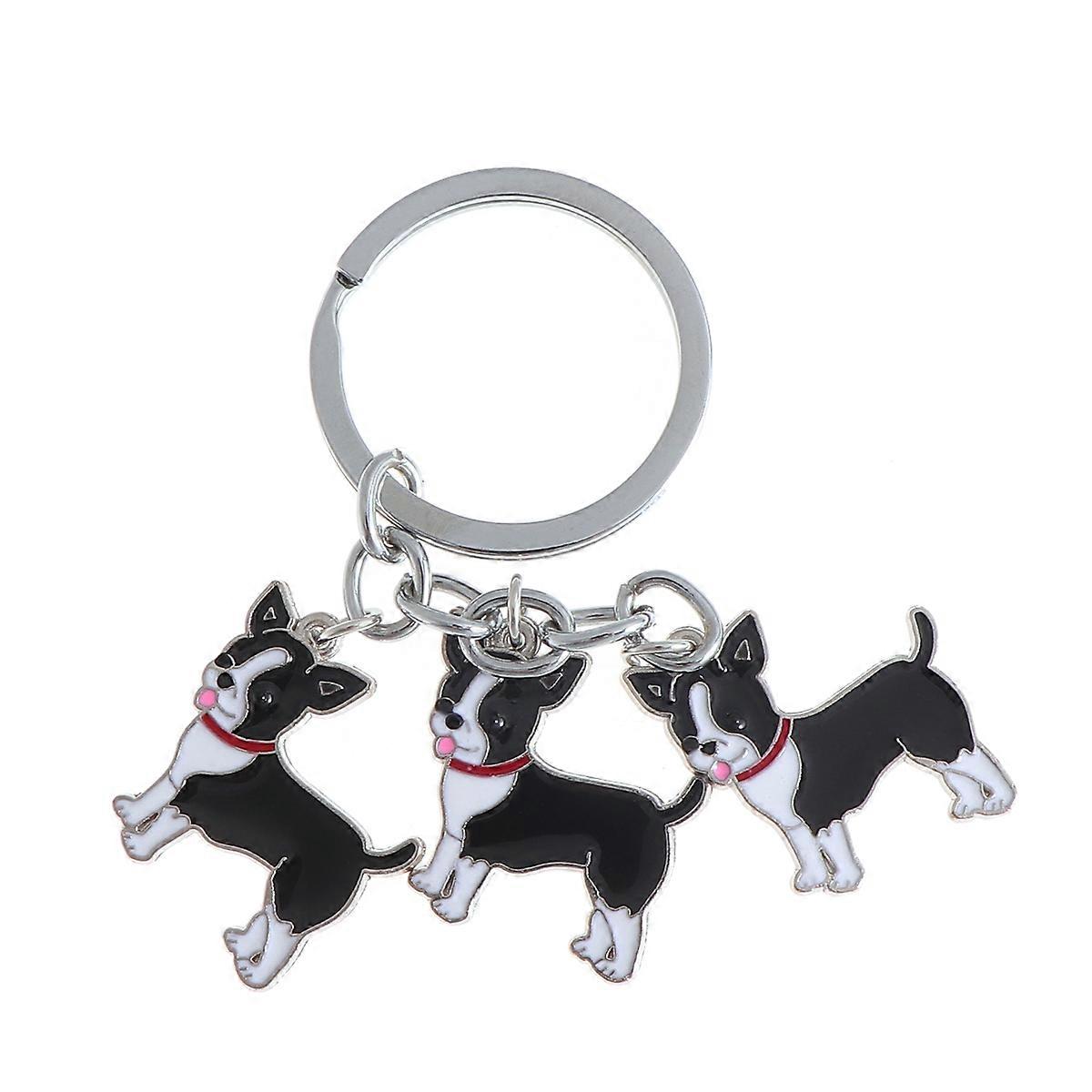Car Key Ring Chihuahua Black Creative Keychain for Hanging Keys 3Pcs