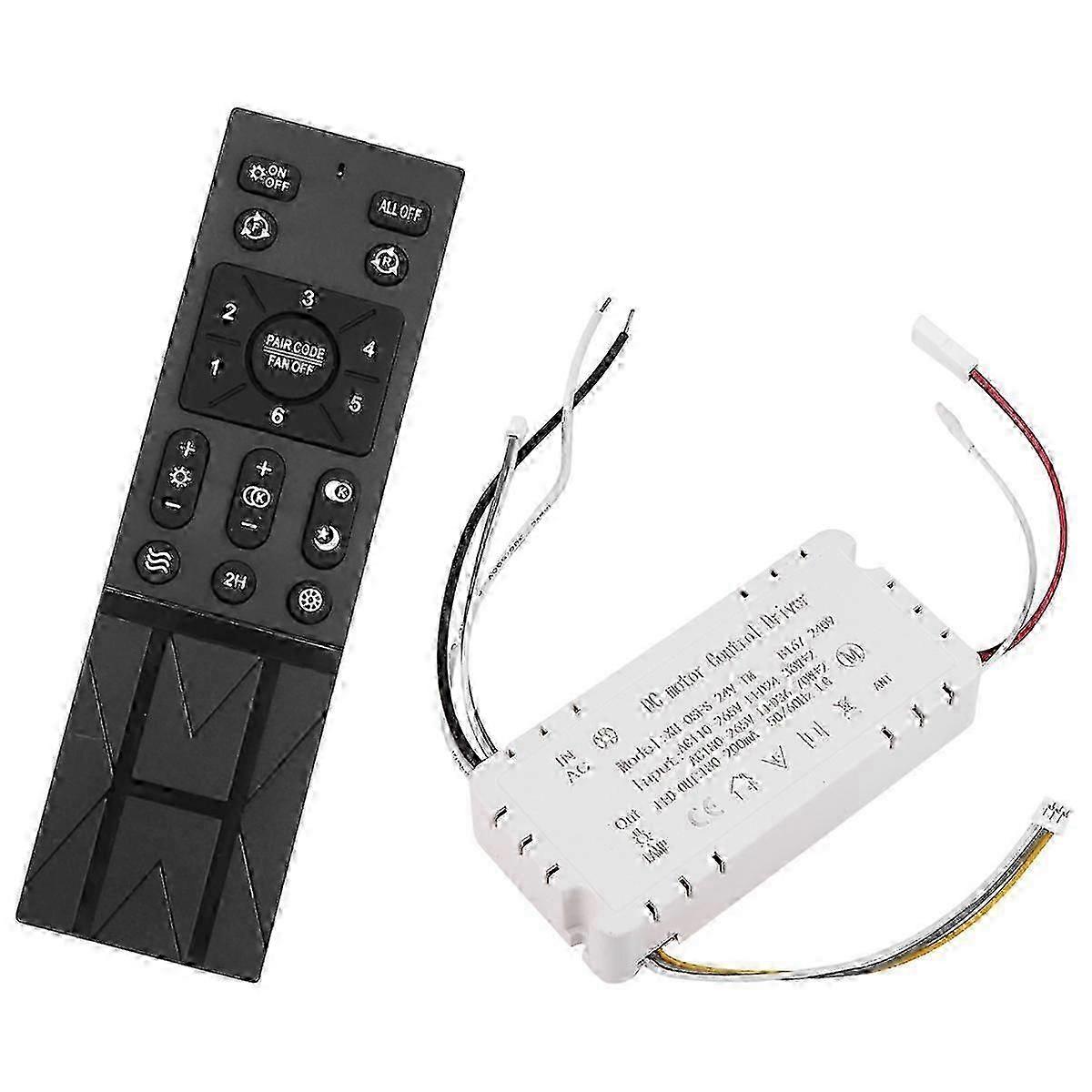 Ceiling Fan Remote Control Kit with 6 Speed Settings, Replacement Ceiling Fan Remote, Dimming Contro hwyNO.669