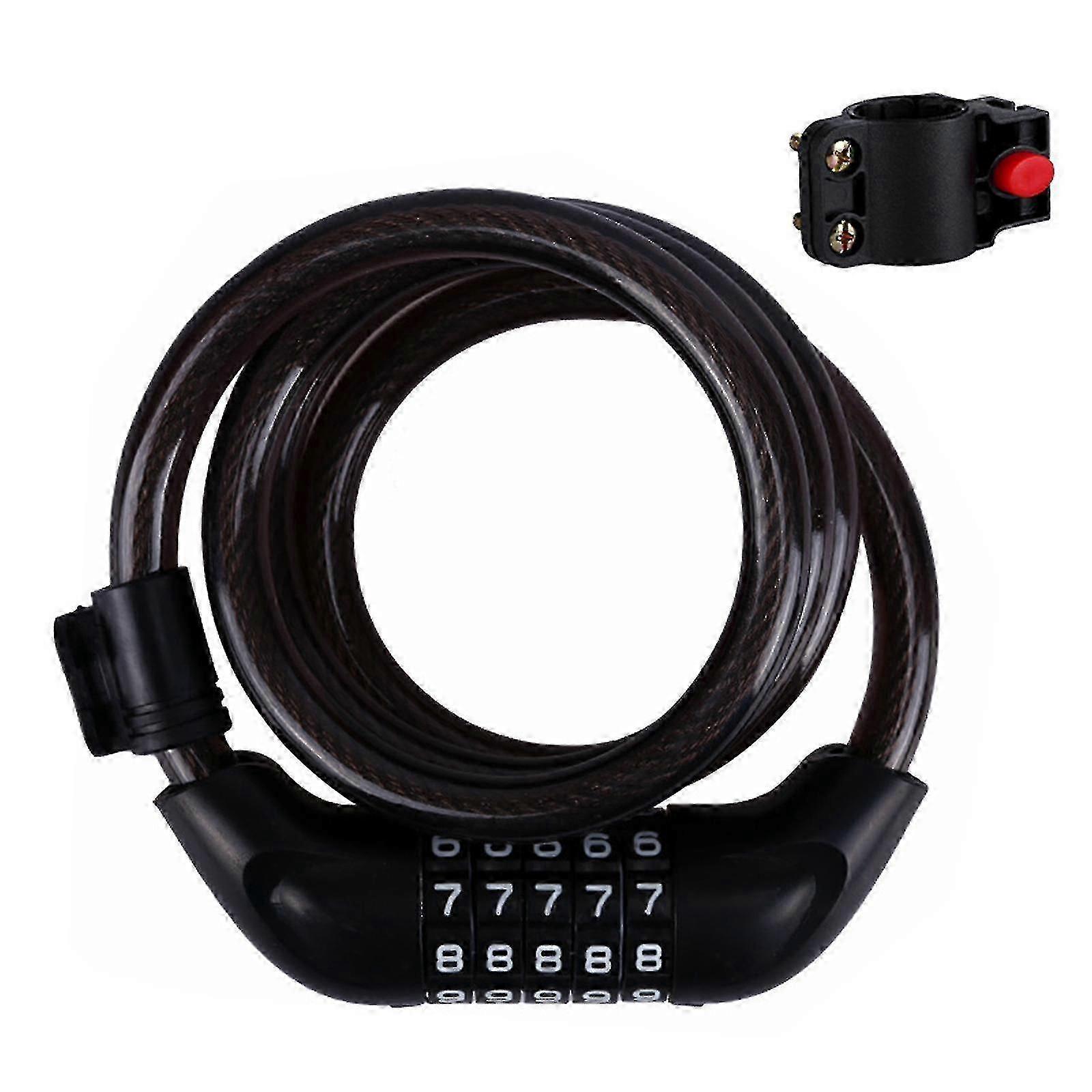 قفل الدراجة ، قفل تركيبة رمز مكون من 5 أرقام للدراجة الكهربائية ، الدراجة الجبلية والمعدات الخارجية ، مضاد للسرقة (أخضر ، 47 بوصة)