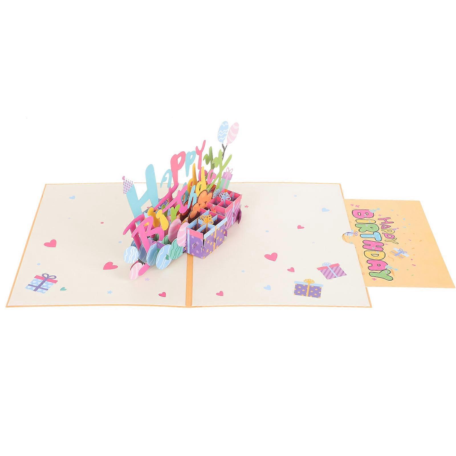5Pcs Creative Birthday Greeting Designed For Birthday Parties Featuring Multi Color And Rectangular Shape For Giving