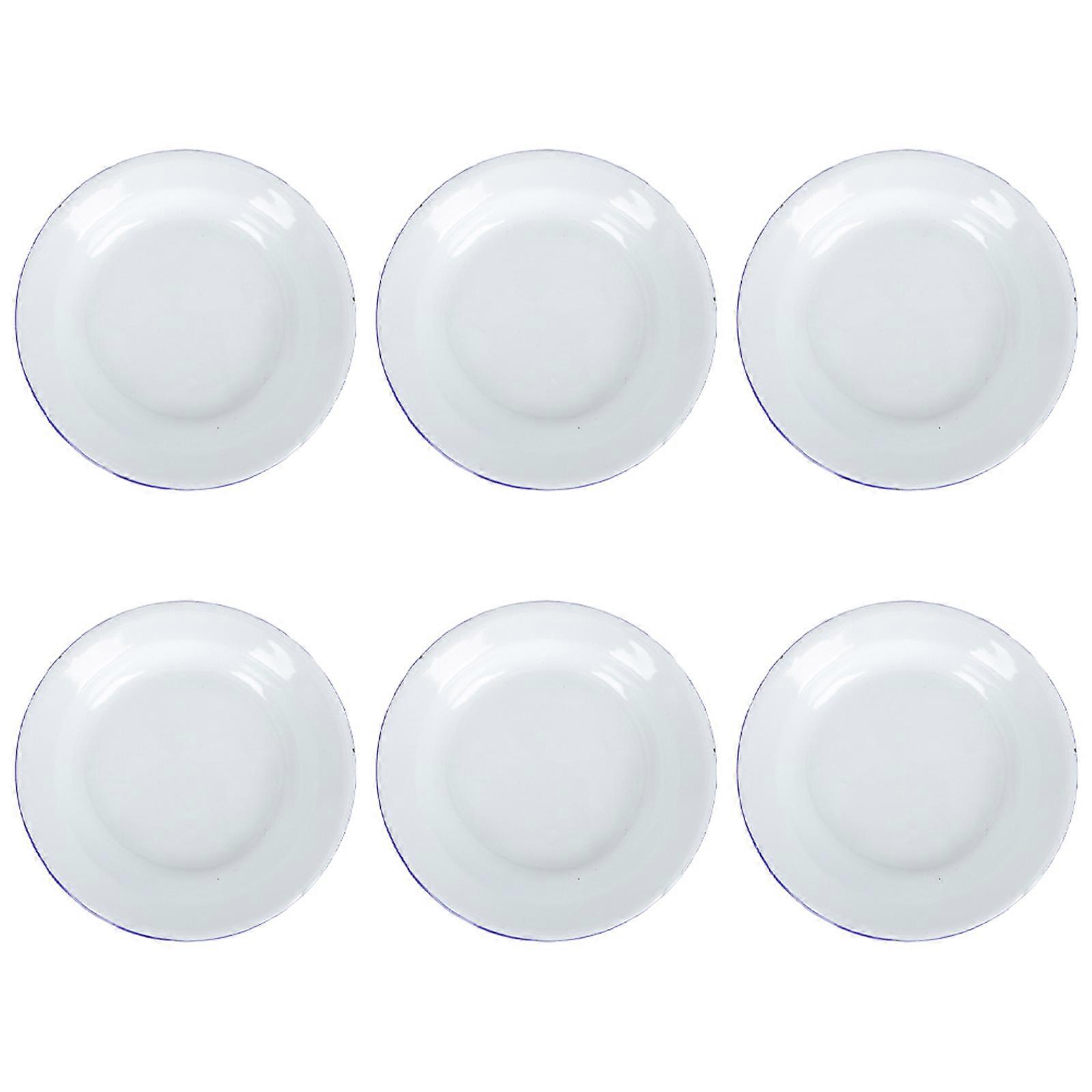 Vintage Serving Platter Enamel Dinner Plates for Home Use 30Pcs