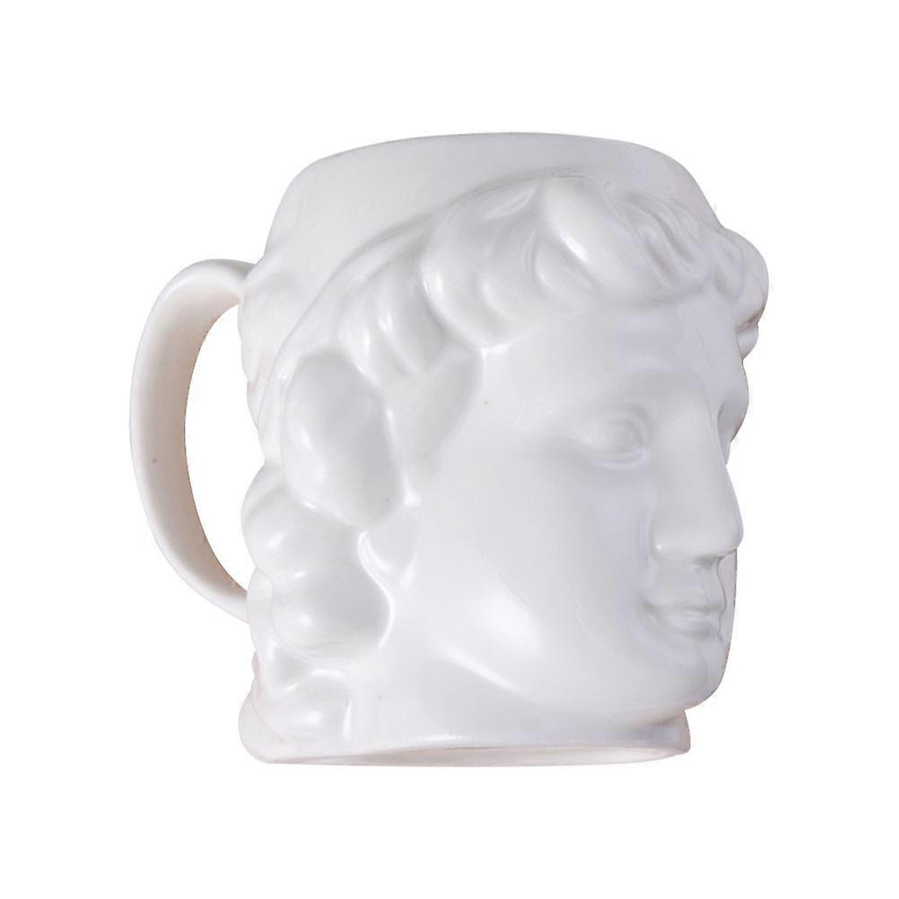 White Ceramic Mug Decorative Coffee Drinking Mug for 3Pcs Use