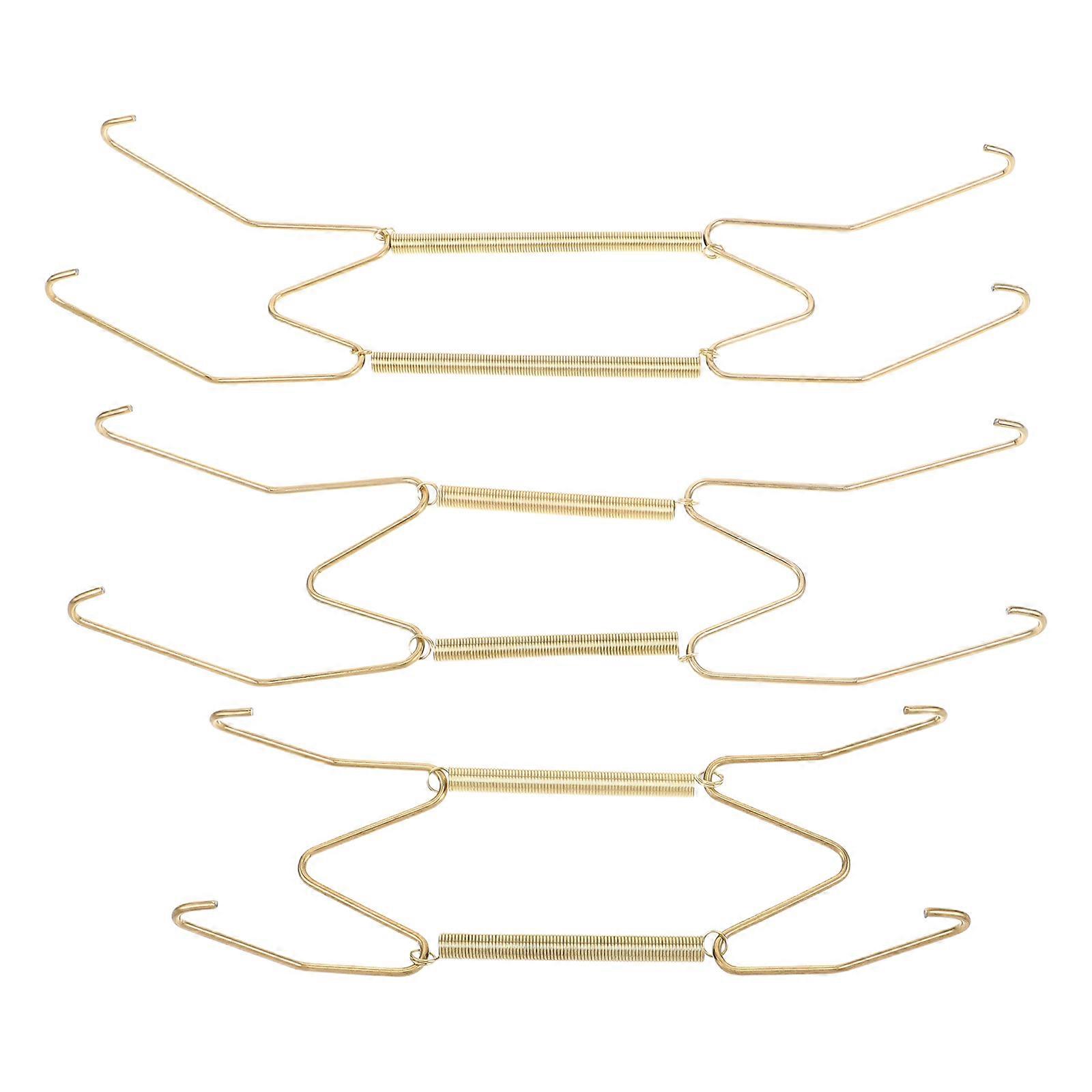 Decorative Wire Plate Hanger Wall Mounted for Display 5Sets Golden Hooks