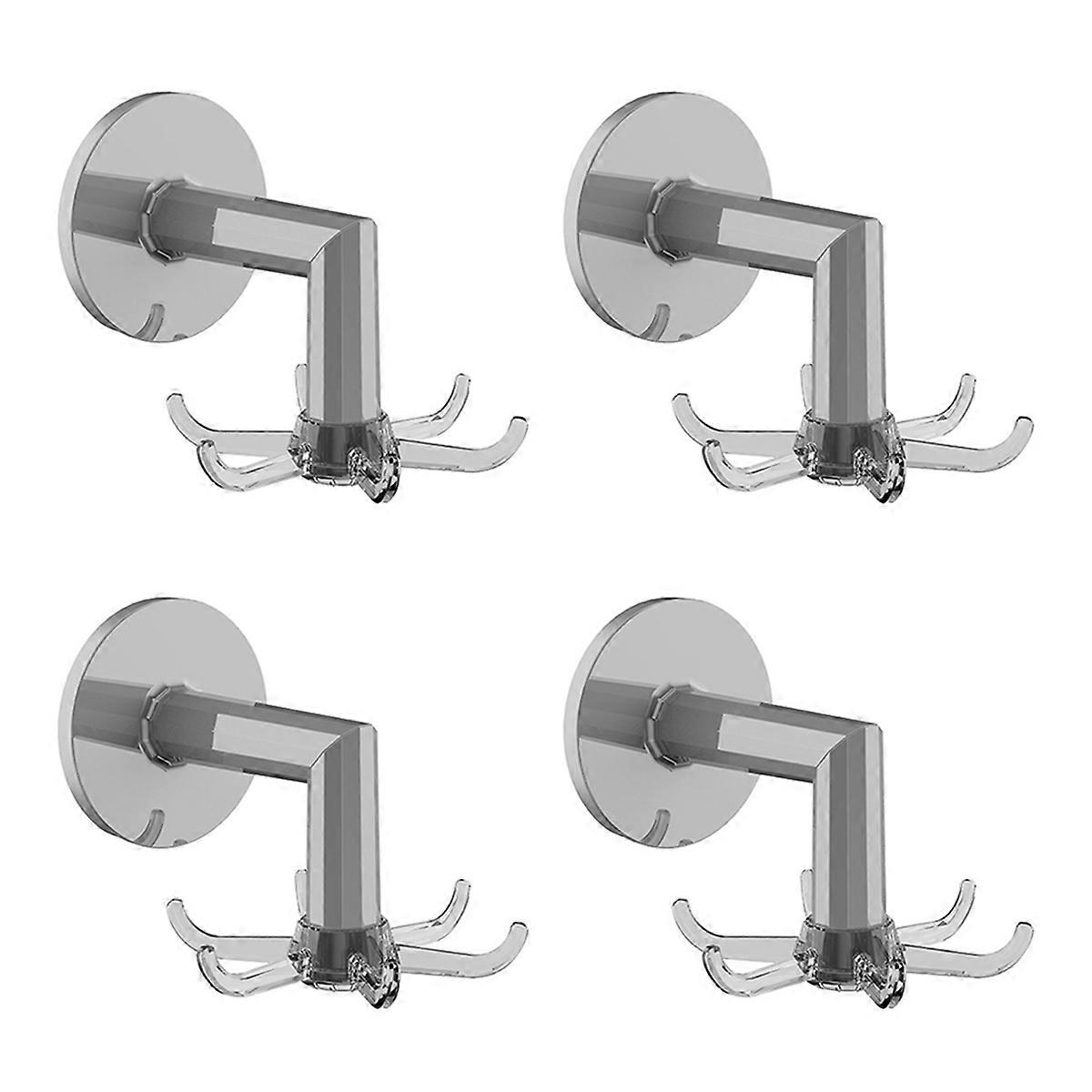 4pcs Rotating Wall-Mounted Storage Rack for Bathtub,Transparent-Black