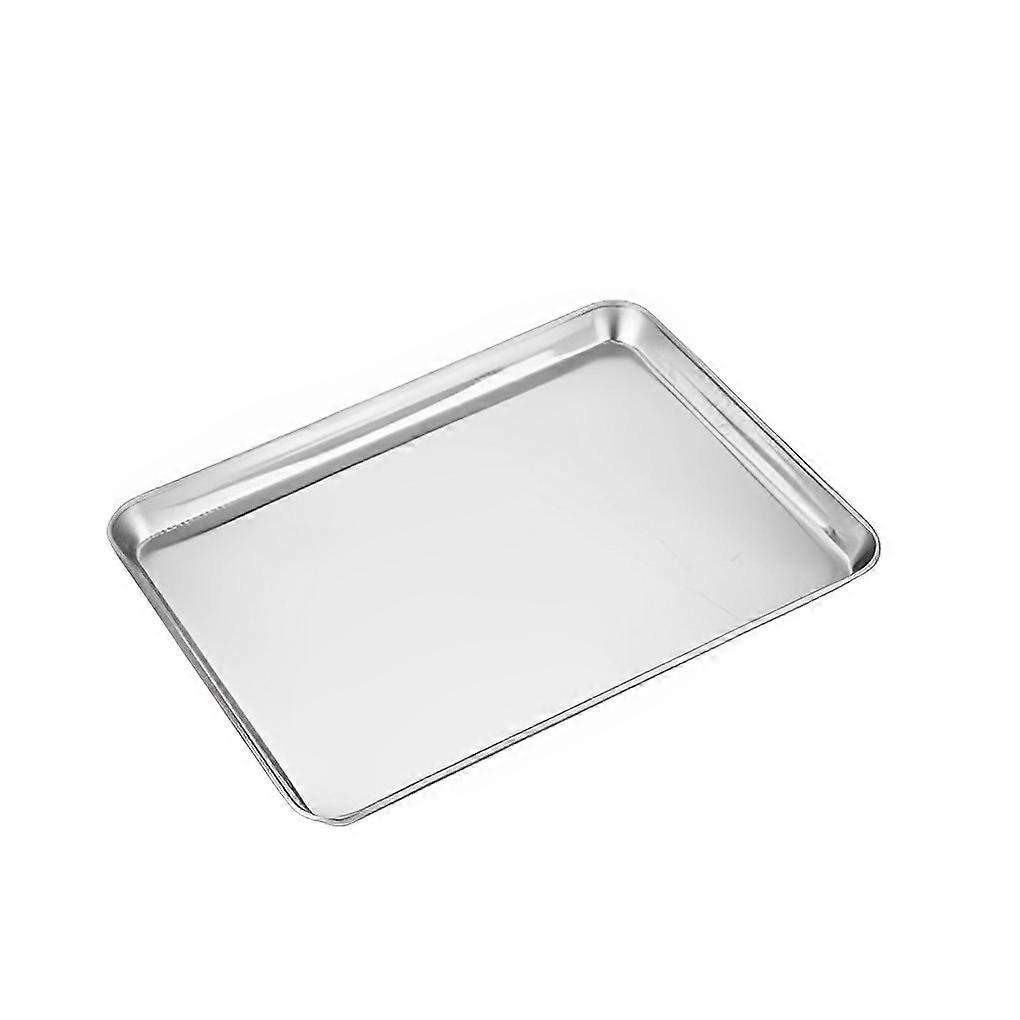 Stainless Steel Baking Tray Bakeware Pan Plate Rectangular Cookies Metal