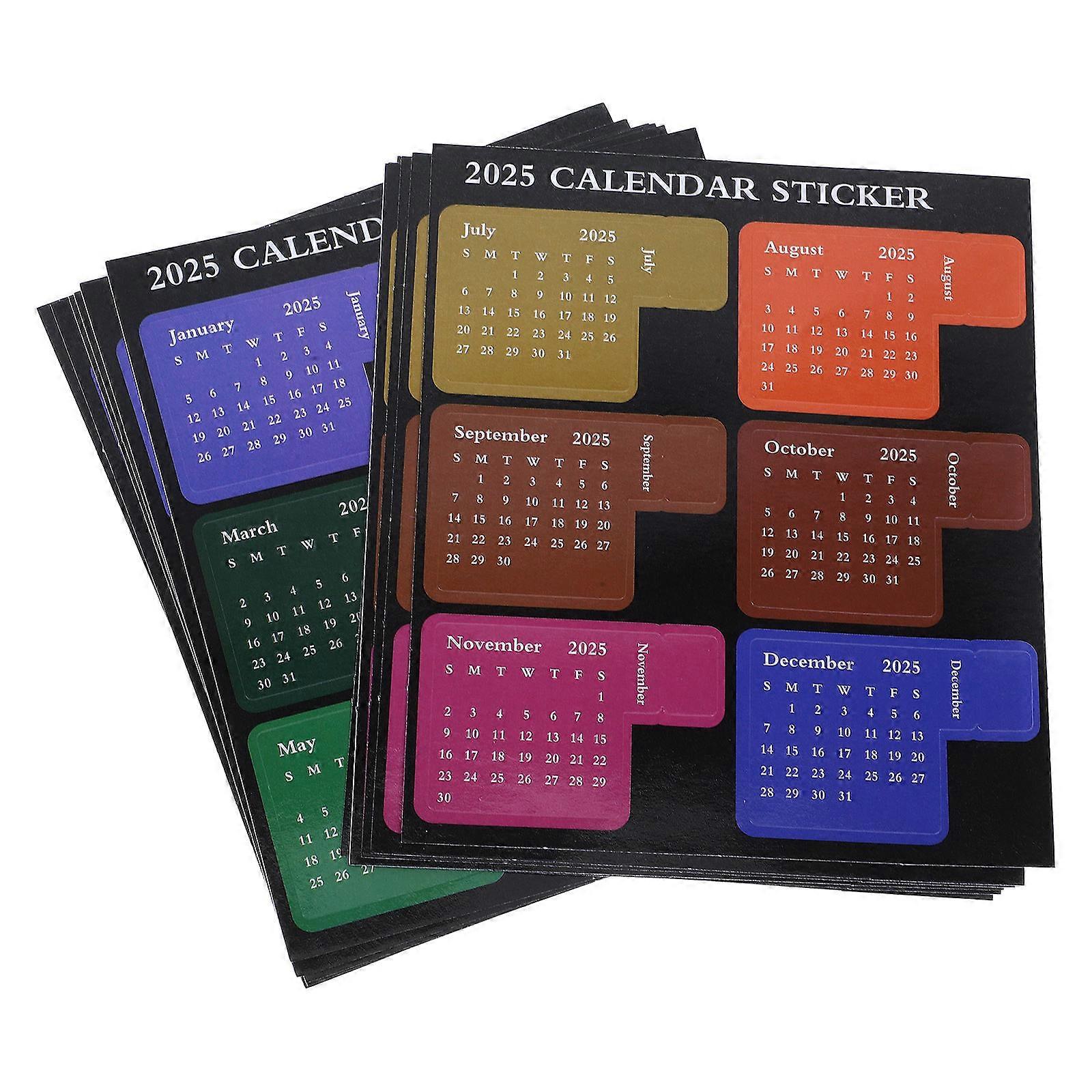 Paper Calendar Stickers for Decoration 36 Sheets Multi Adhesive