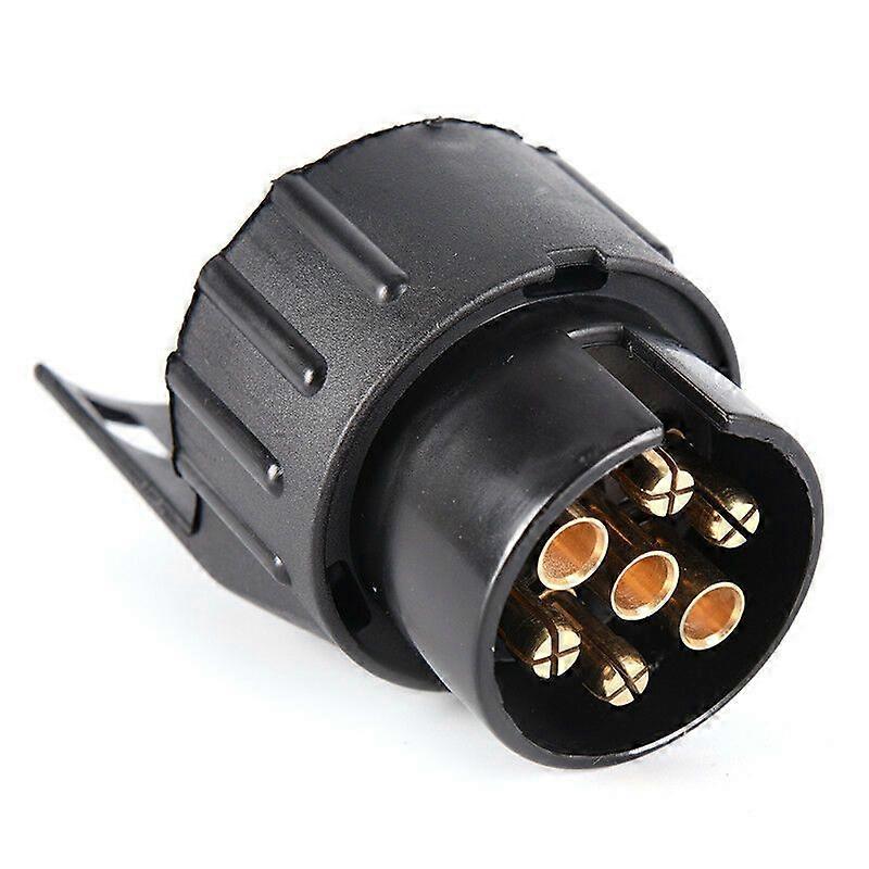 Black Waterproof 7 to 13 Pin Trailer Adapter, Caravan Socket (12V)