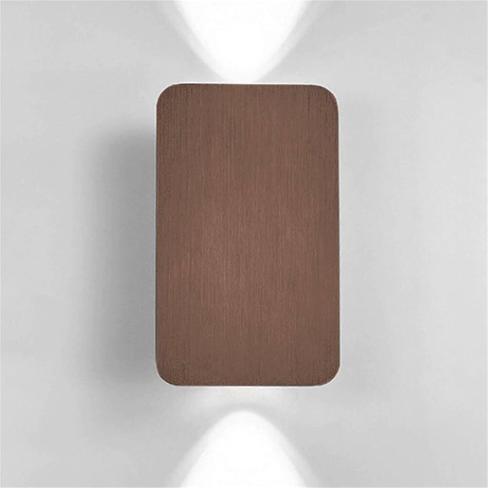 Indoor LED Wall Sconce Aluminum Construction Up and Down Lighting 4000K Color Temperature Brown Finish