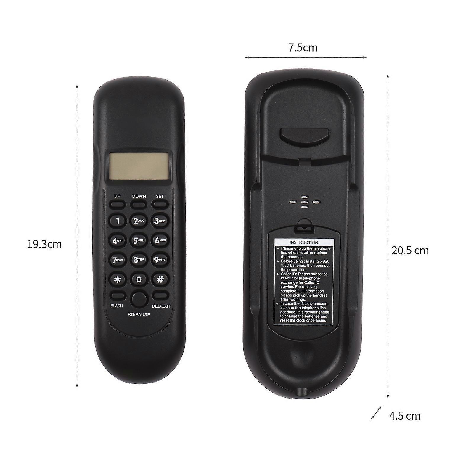 Corded Phone Desk Landline Fixed Telephone Wall Mount Support Redial/Pause/16 Digit LCD Display for Home Office Company Hotel Cafe Bar Restaurant