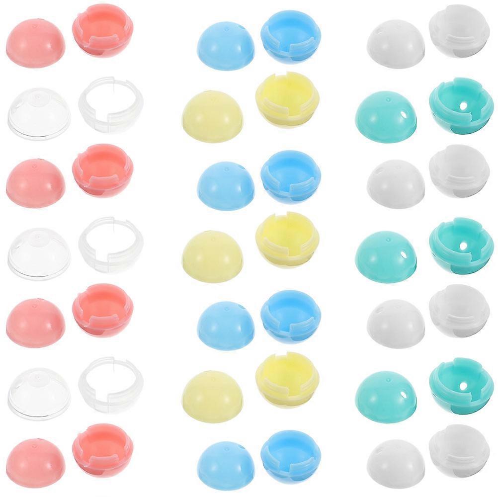 Prize Capsules Plastic Vending Machine Balls Clear Plastic Assorted Color Interactive Toys 30Pcs