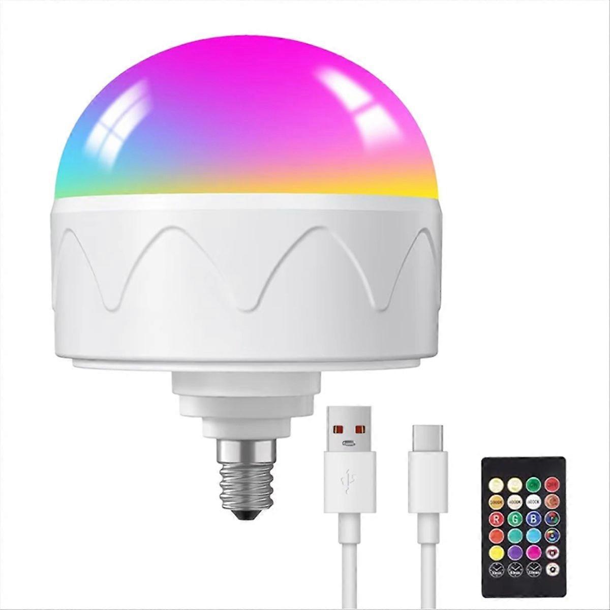 E12 Rechargeable Light Bulbs with Remote 2200mAh