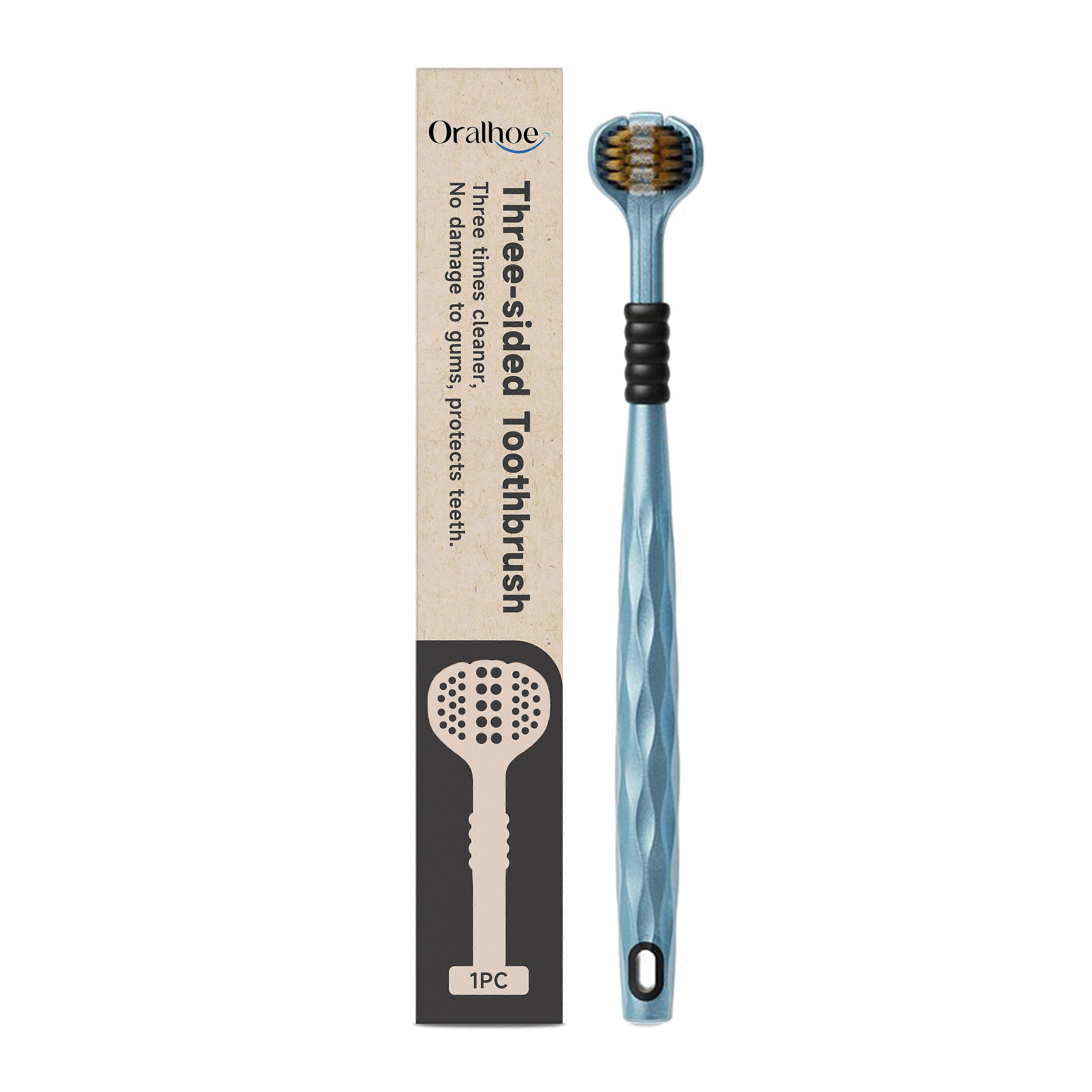 Oralhoe Three-Sided Embracing Toothbrush, A Portable Daily Three-Head U-Shaped Wraparound Home Toothbrush For Cleaning Teeth And Tongue Coating