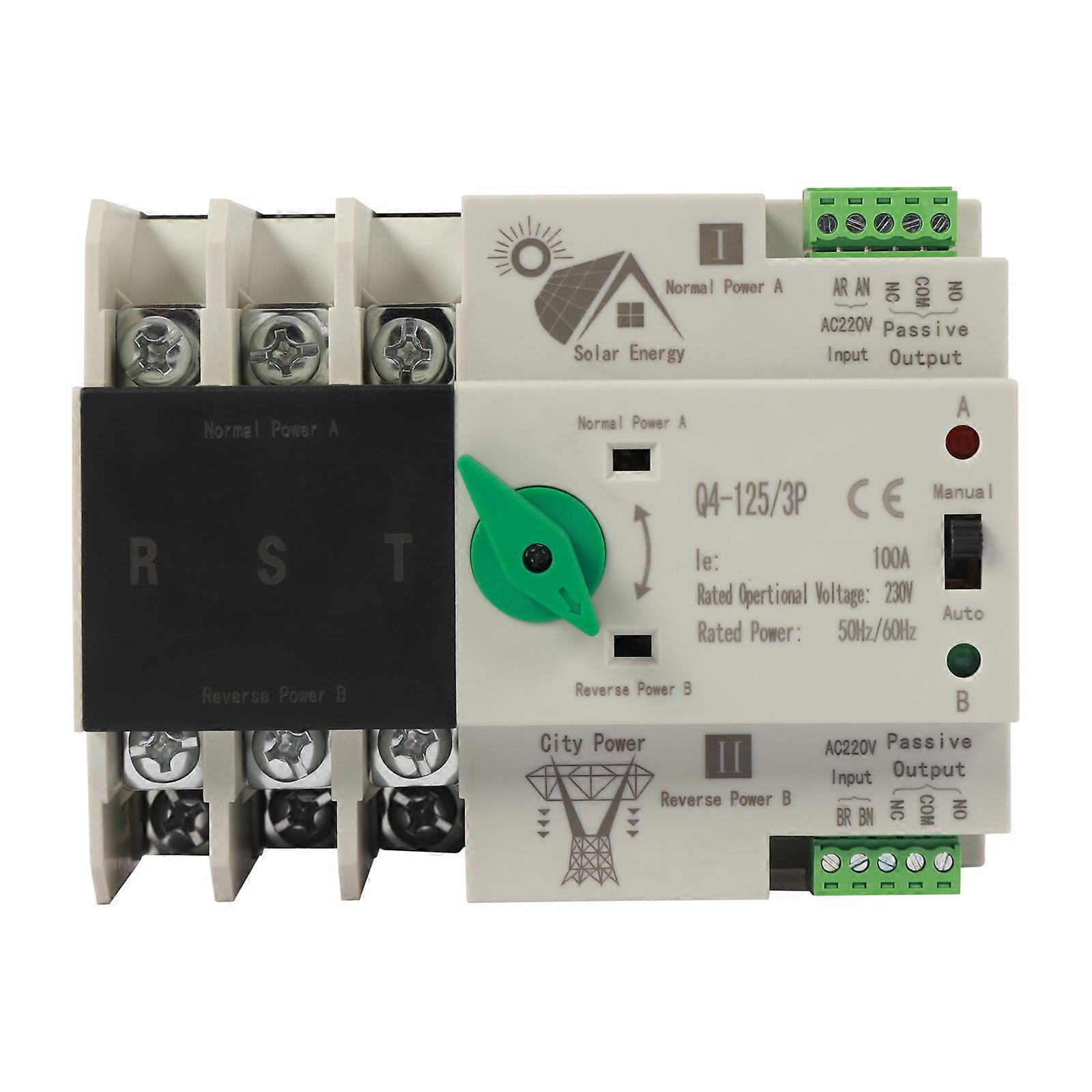 3P 100A-400V Dual-power Automatic Transfer Switch Power Supply Instant Power Backup