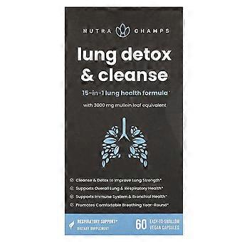 NutraChamps, Lung Detox & Cleanse, 60 Easy-To-Swallow Vegan Capsules