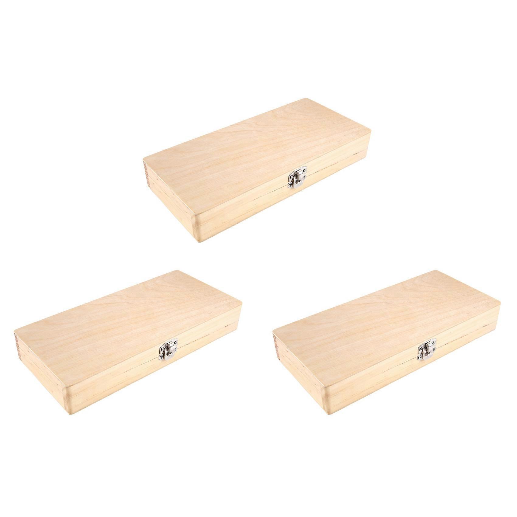3X Wooden Slide Storage Box, Holds 50 Slides, Microscope Slide Box