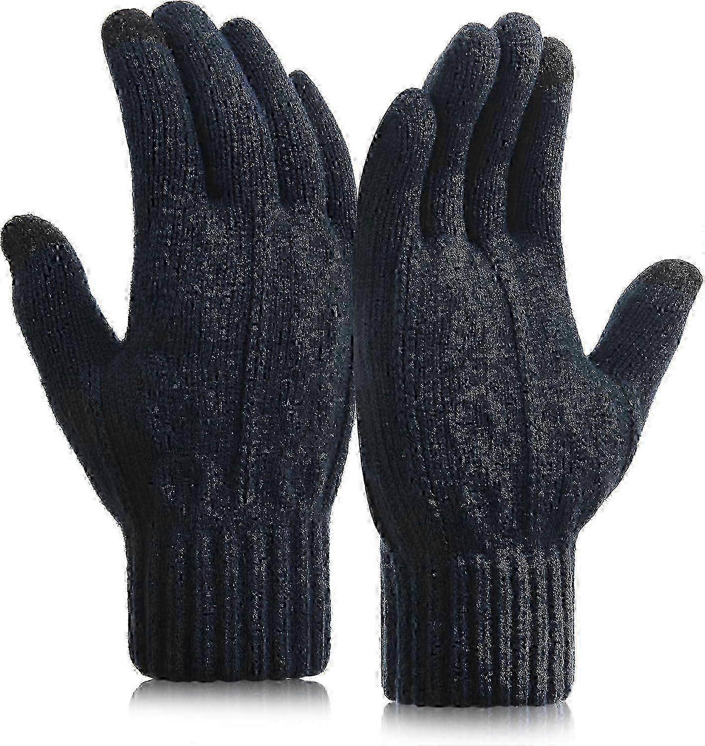 Winter Touch Screen Thermal Gloves - Soft Warm Knitted Gloves With Elastic Cuff For Running Skiing Cycling - Unisex