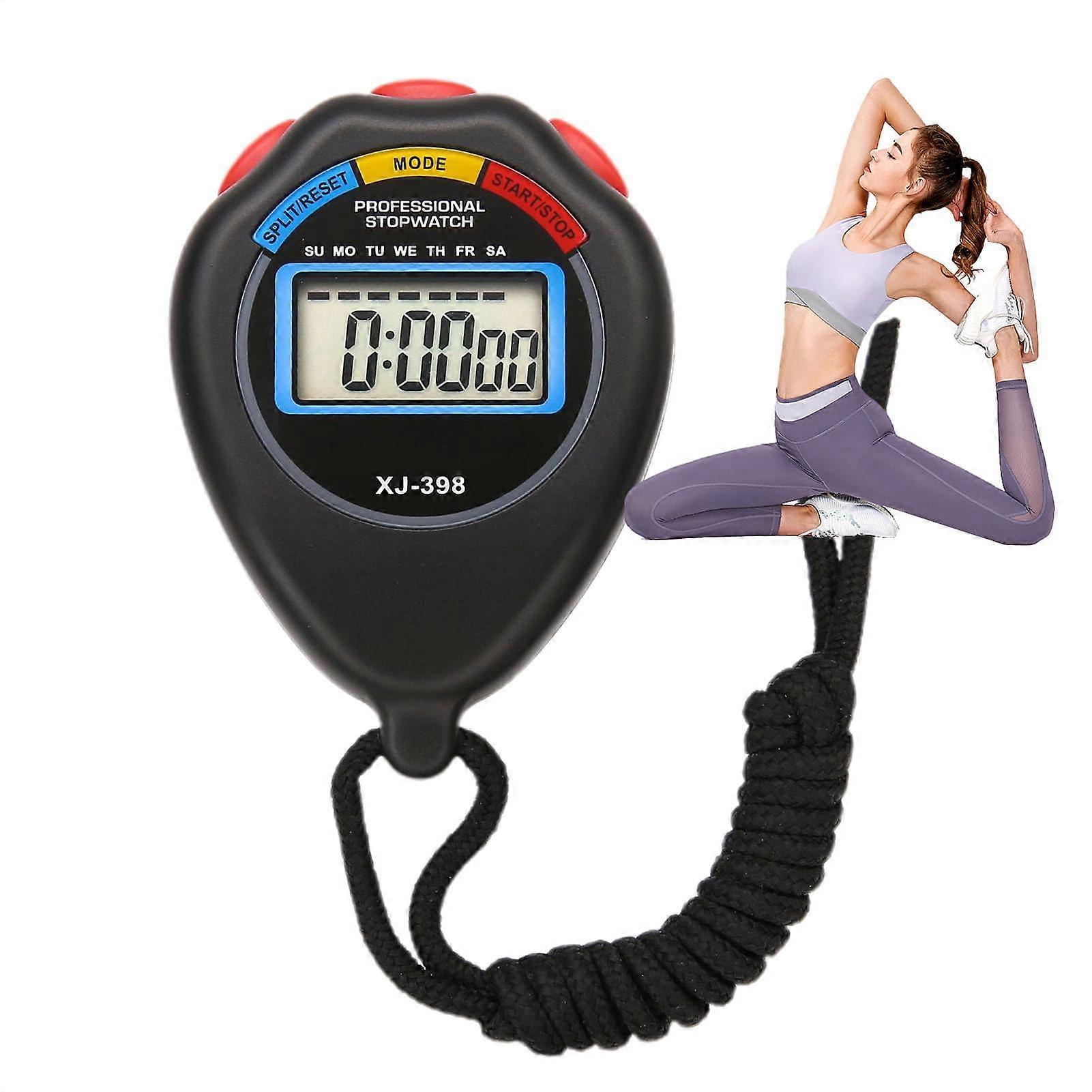 Athletic Training Timer Sports Digital Portable Handheld Timer Waterproof Timer For Running Black