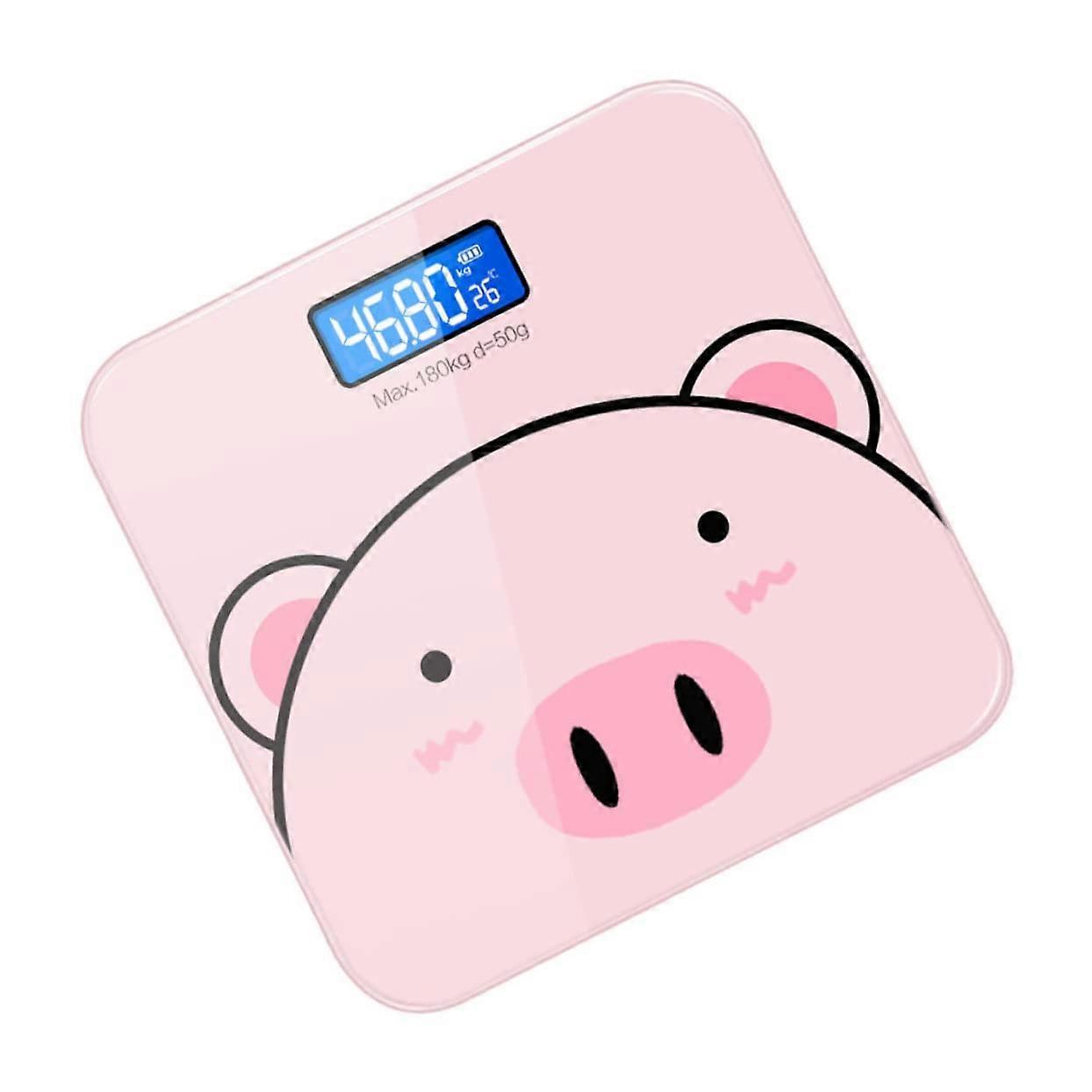 Cartoon Tempered Glass Digital Body Weight Scale With USB Charging, Sensitivity Sensor, Precision Electronic Scale