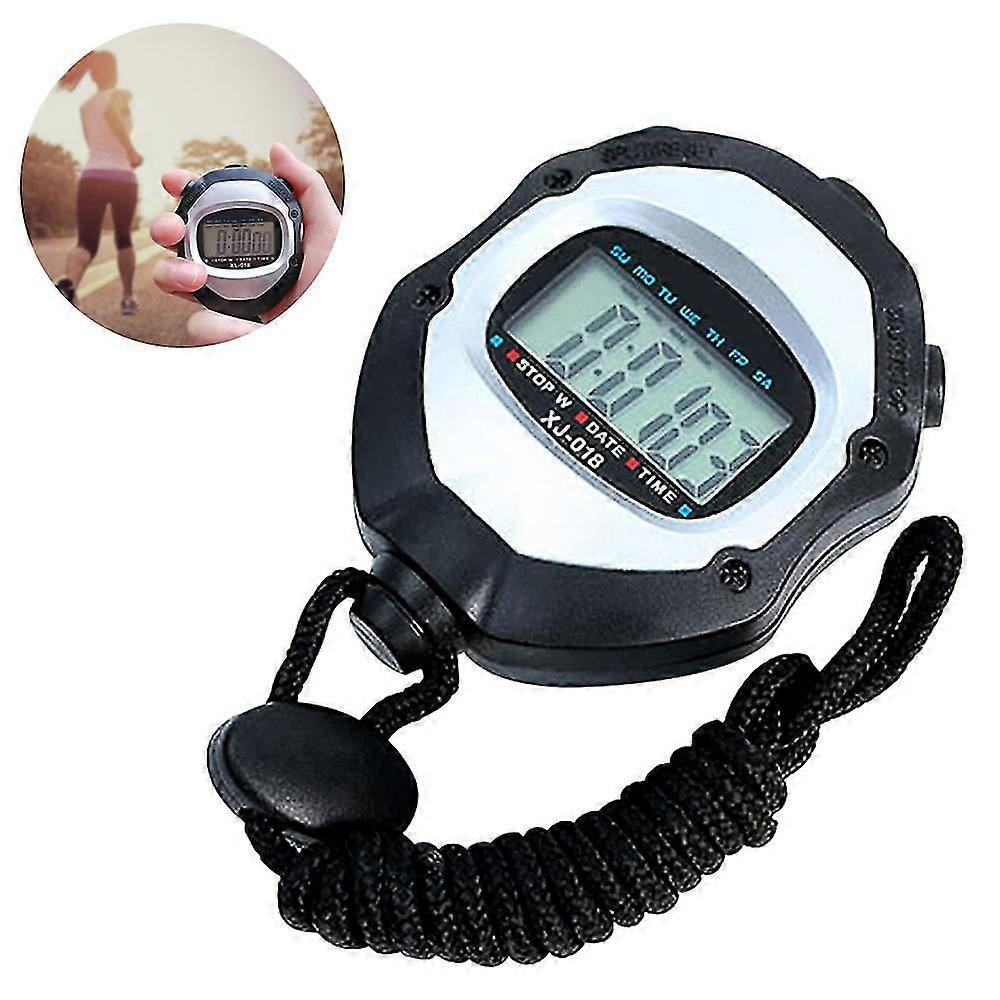 Professional Digital Stopwatch Timer, Sports Stopwatch W/ Stroke Or Pace, Lap Split Memory, Second Timing, Large Backlight Lcd Display, Multifunctiona