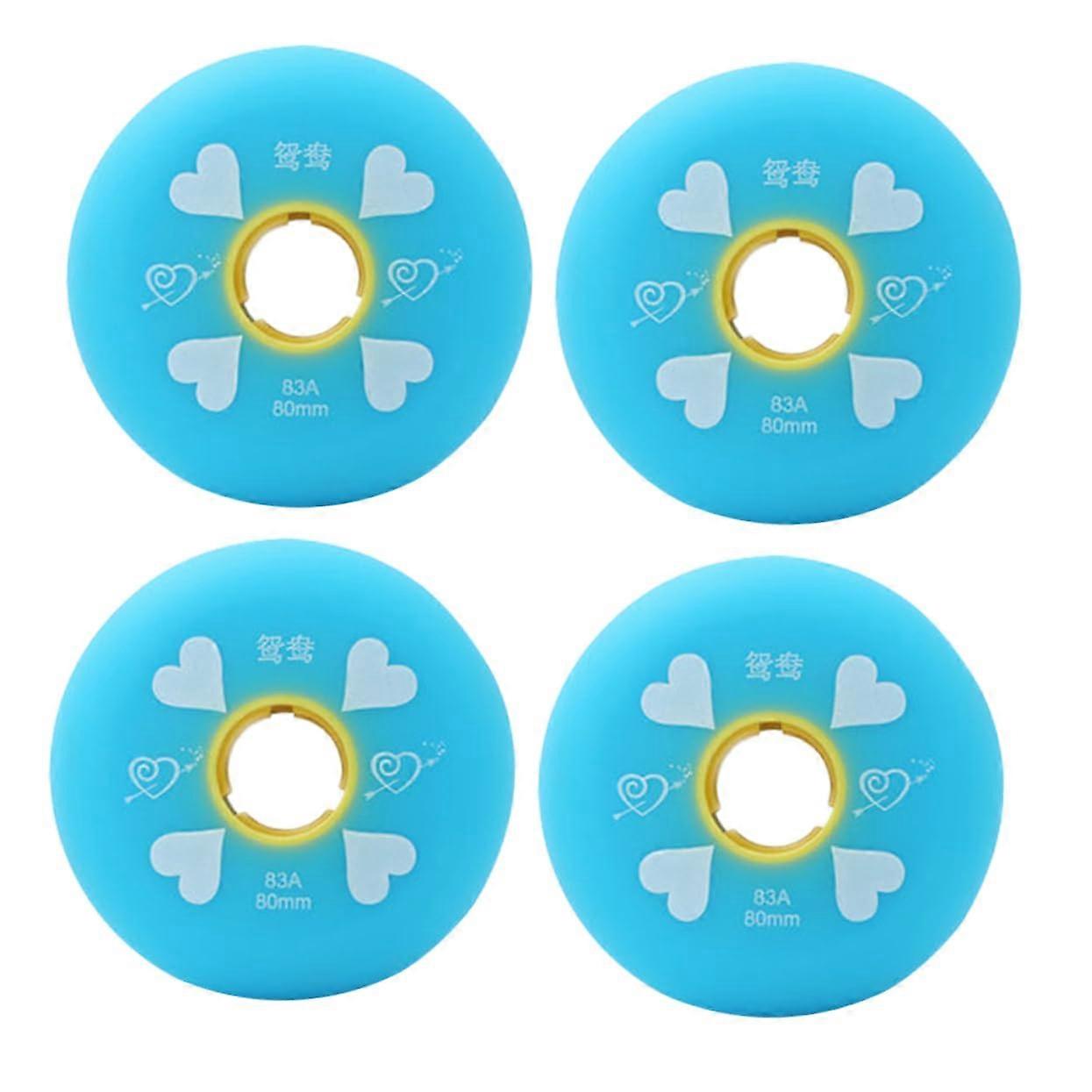 Solid Tire Roller Skate Wheels 4Piece Caster Wheels For Scooter Replacement  Elasticity WearResistant Outdoor Use