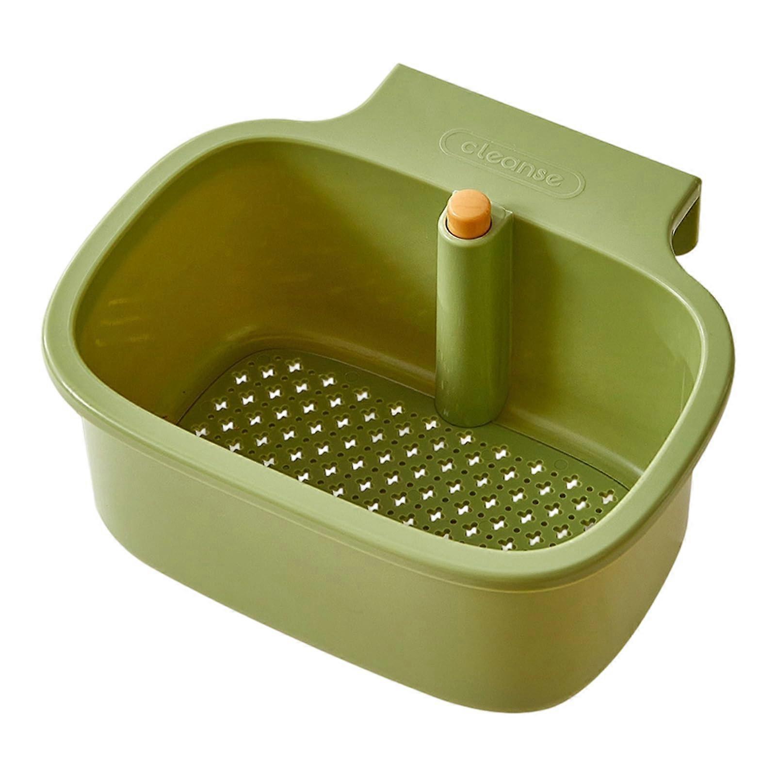 Sink Strainer Basket Rustproof WallMounted Design Stainless Steel And ABS Efficient Drainage SpaceSaving Green