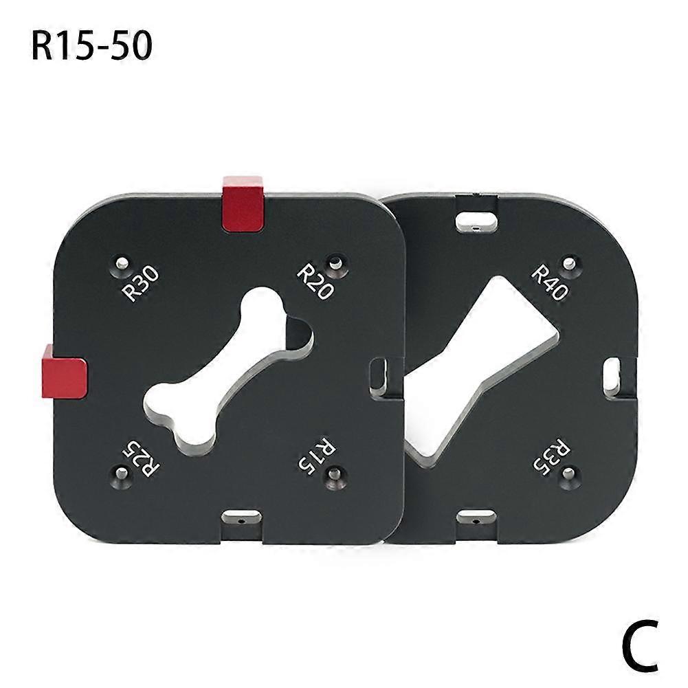 4-in-1 Corner Radius Jig Template Aluminum Alloy Woodworking Tool for R15-R50 Edge Trimming