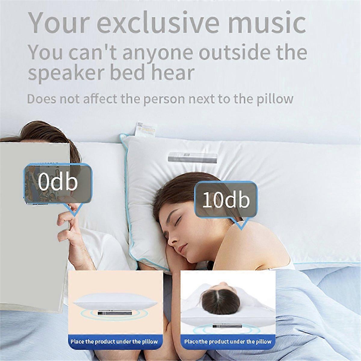 Sleep Aid Bluetooth Speaker Bone Conduction Under Pillow Dual Speaker Sound Box Music Player LED Display Sleep Timer,A