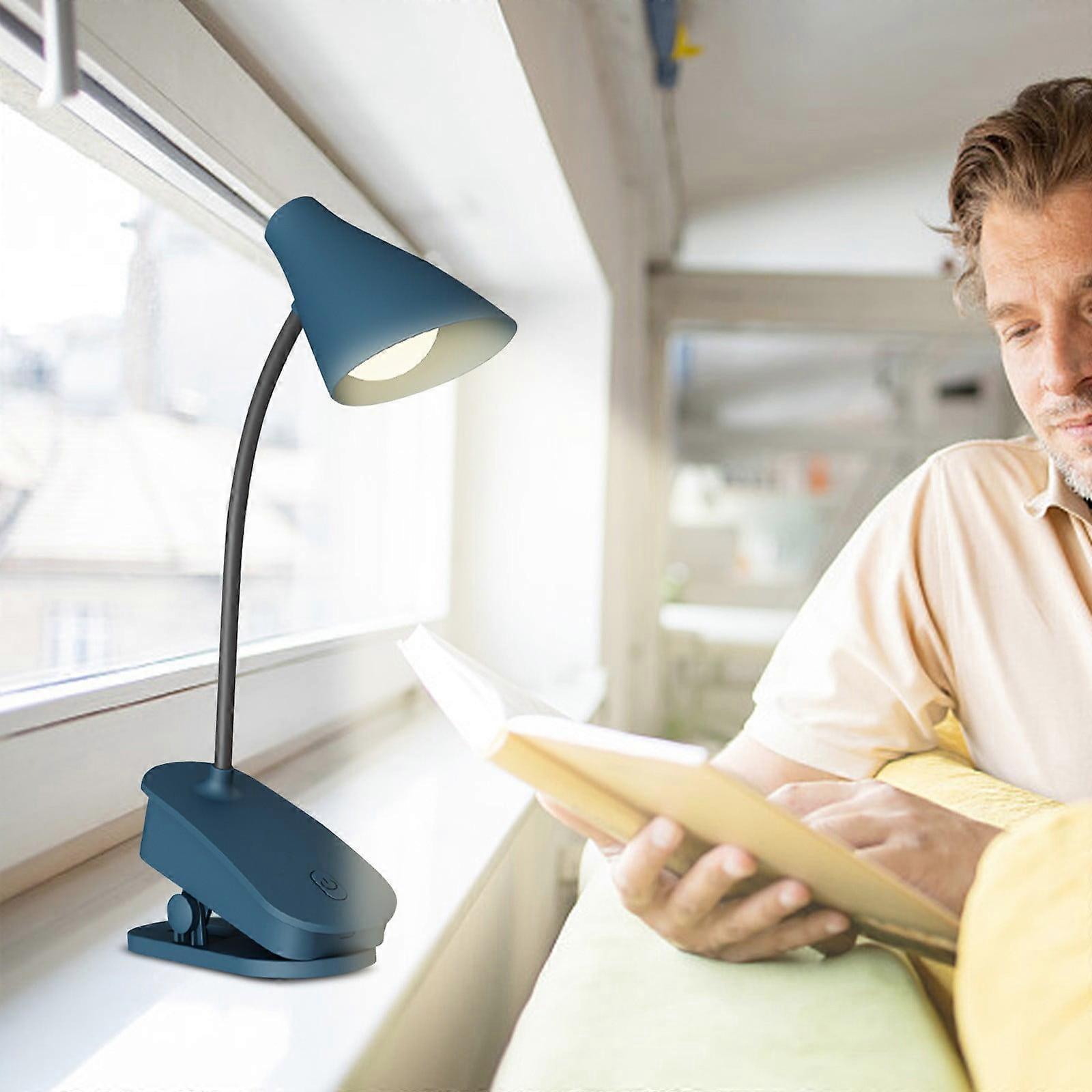 Donemore USB Charging LED Desk Lamp, Clip On Reading Light with Flexible Clamp, Portable Book Light for Dorm Bed Headboard, Perfect for Working